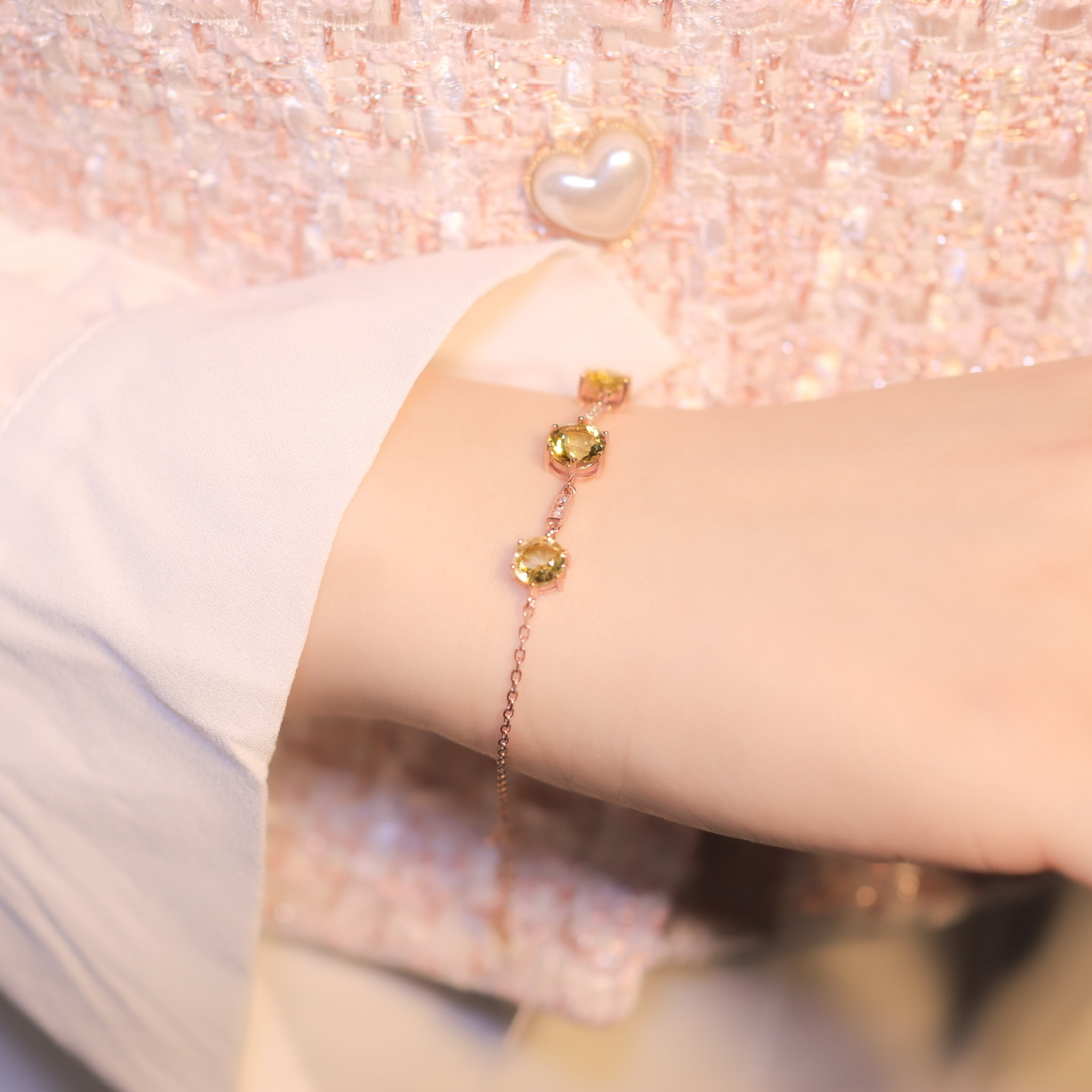 | 925 Silver・Gold・Yellow Quartz | Honey Bracelet | BR0651 |