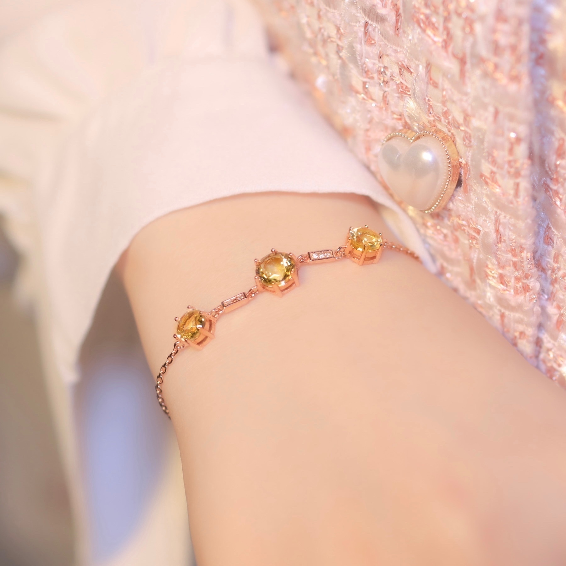 | 925 Silver・Gold・Yellow Quartz | Honey Bracelet | BR0651 |