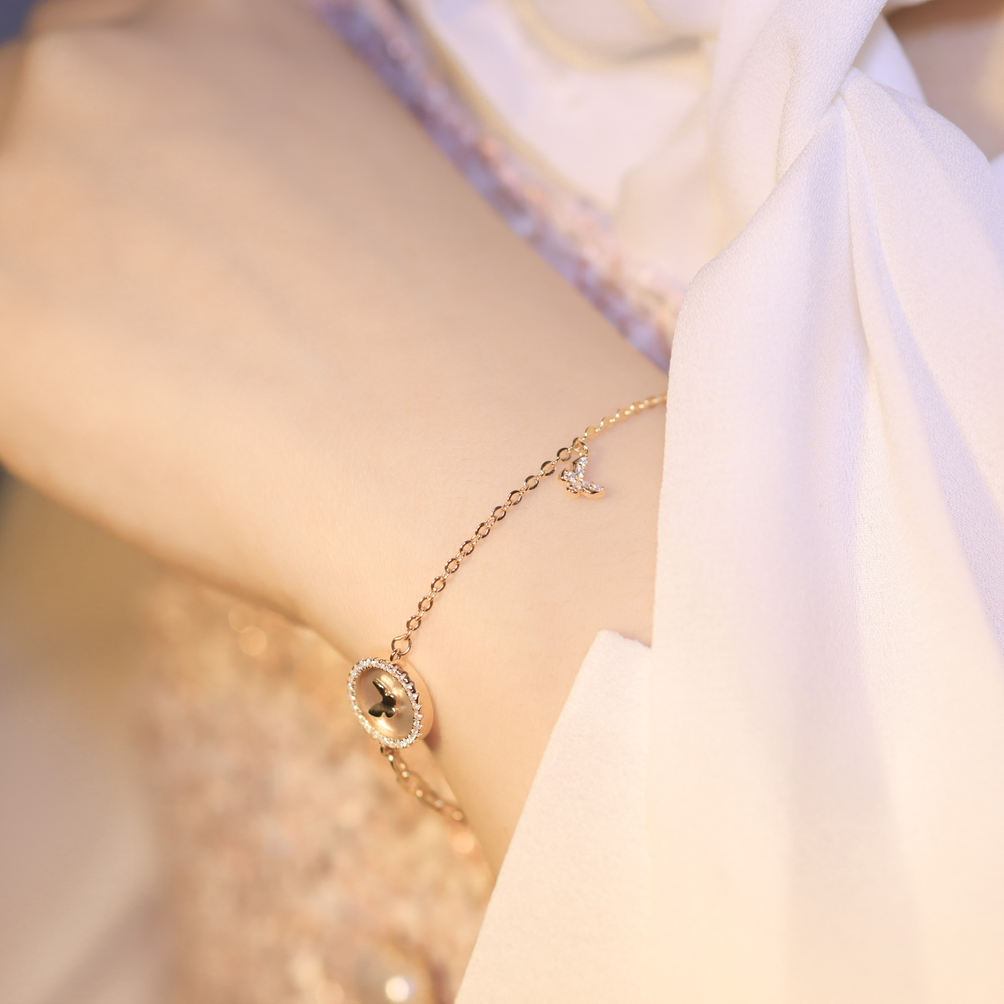 | 925 Silver・Champagne Gold | Butterfly Museum Bracelet | BR0593 |