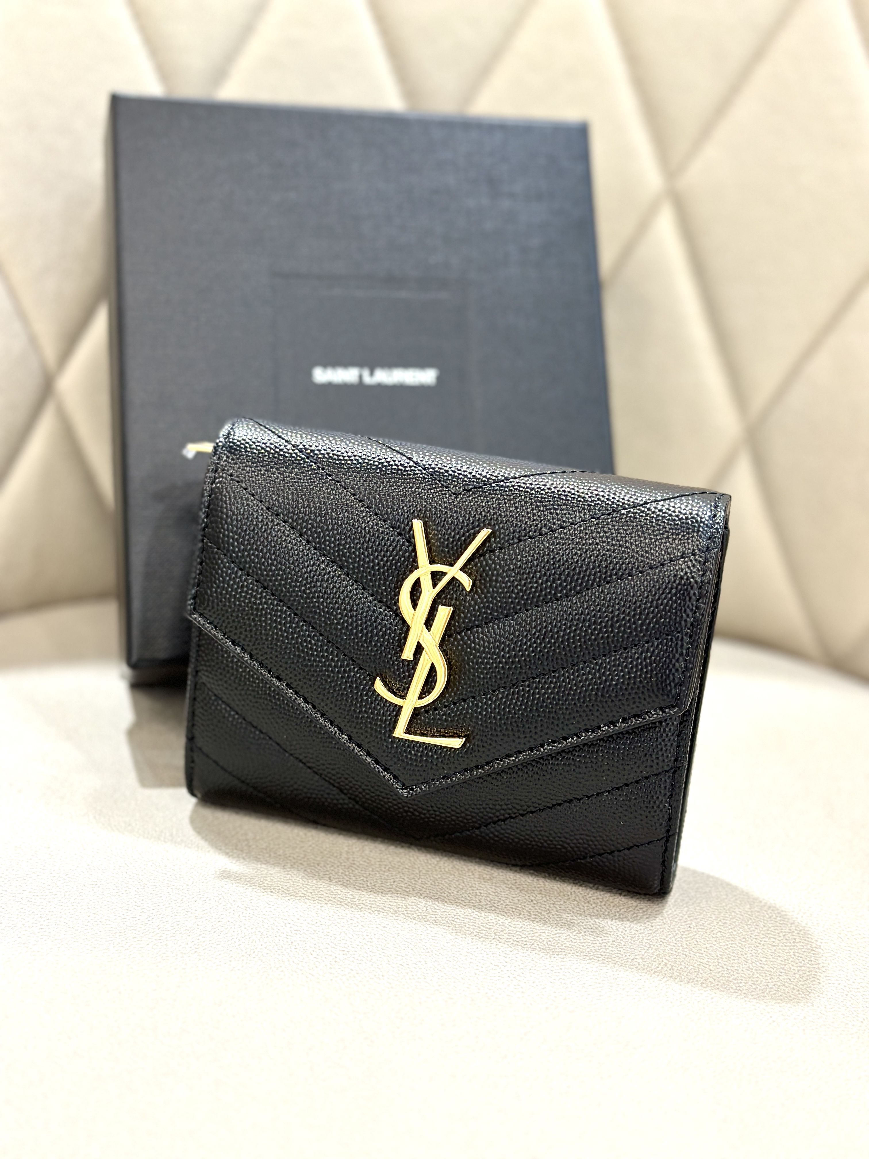 YSL Cassandre Compact Trifold Wallet