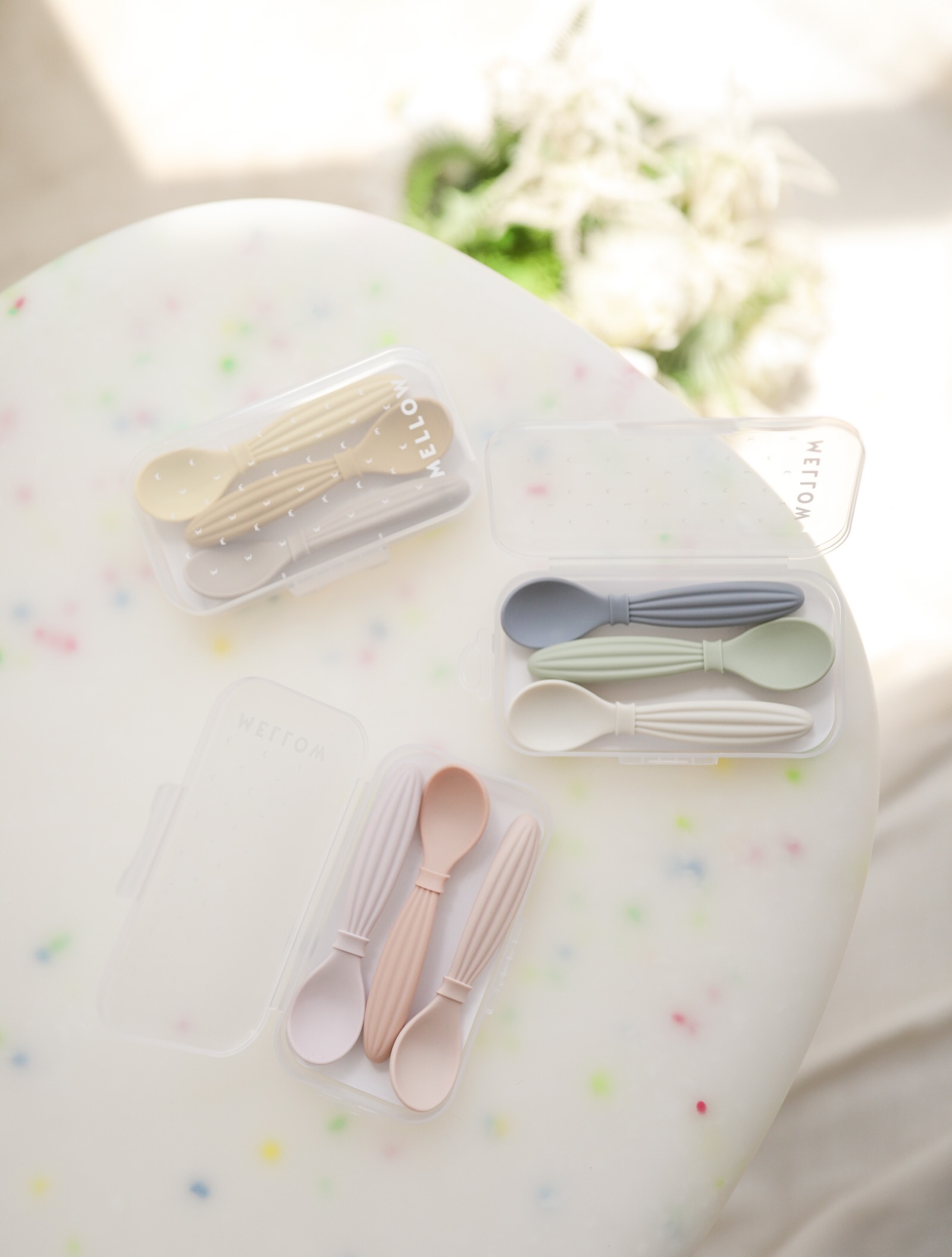 矽膠匙羹 3 件裝-黃色、薑黃、杏色