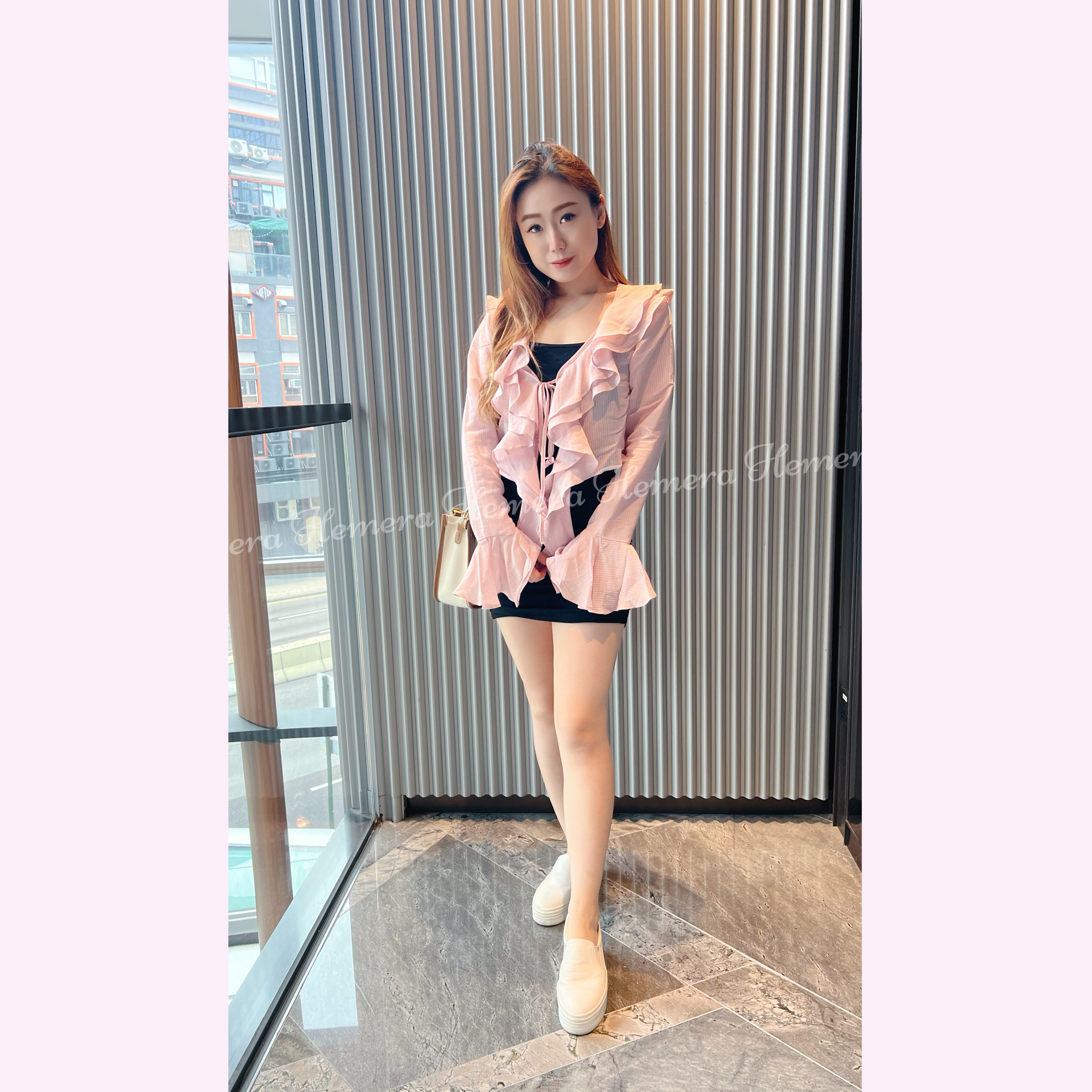 ST23W0411 寵粉:甜美Ruffles短版外套 不規則裙擺吊帶連身裙