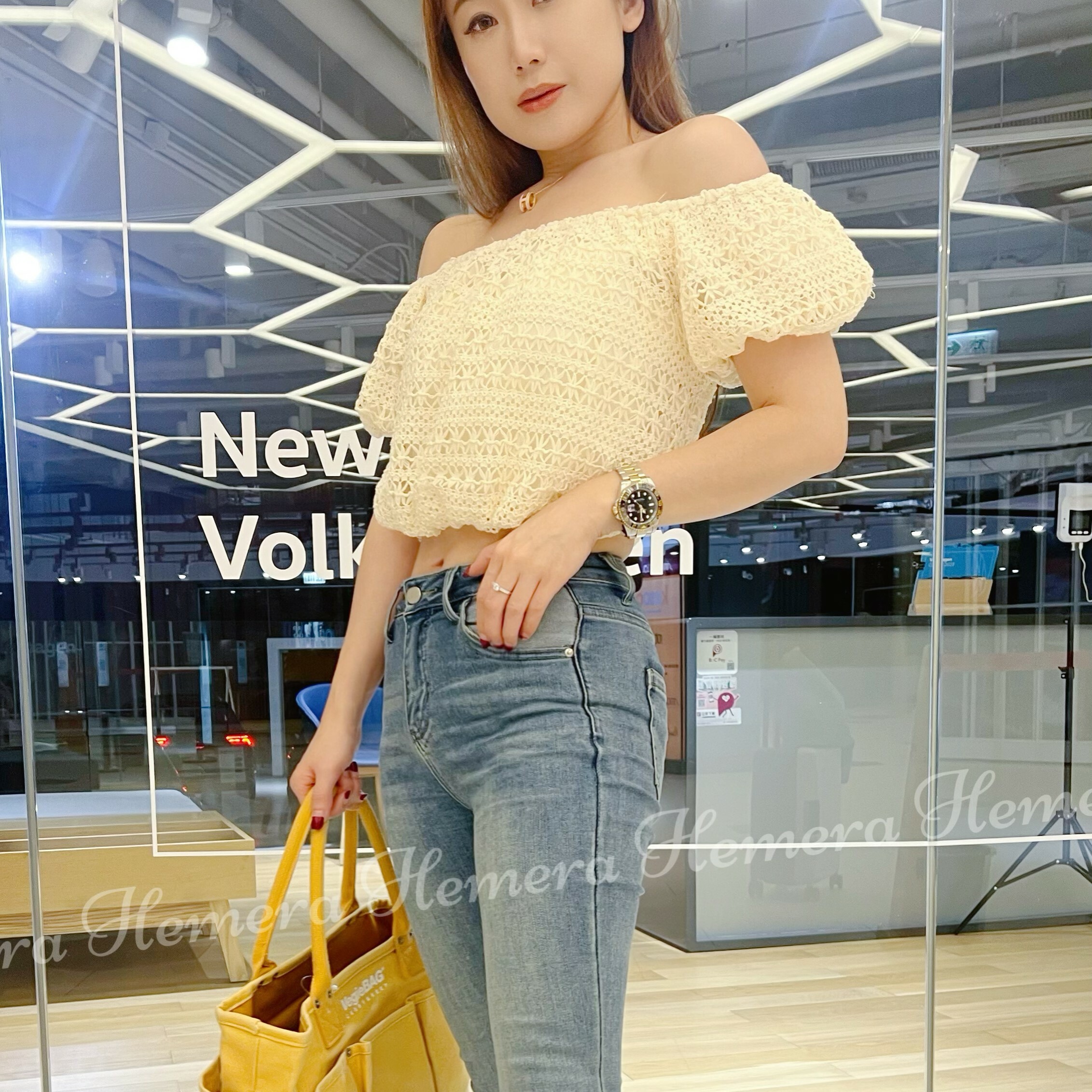 TP23W0412 波希米縷空泡泡袖上身