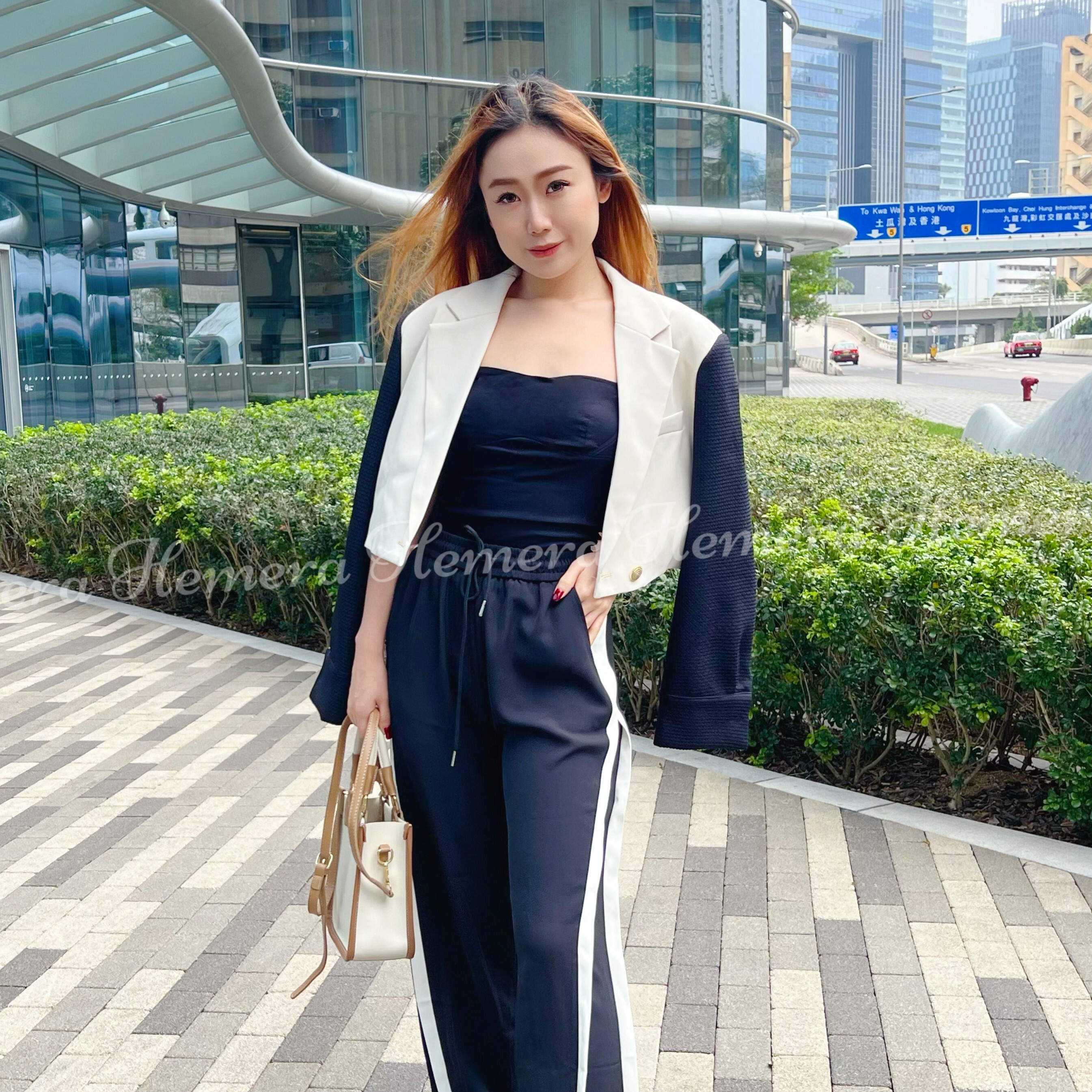 現貨搶: BZ23W0413 型格拼色短版西裝外套