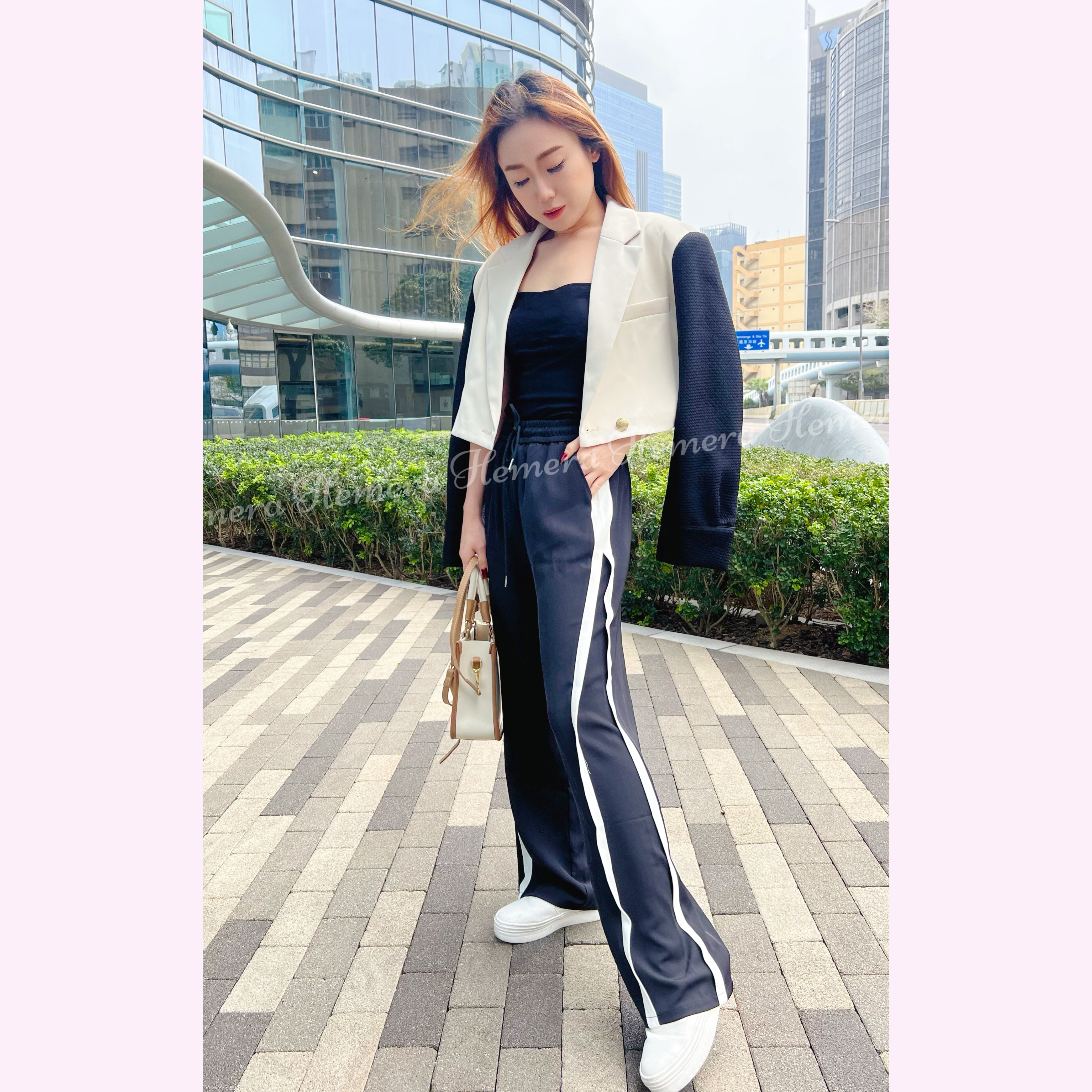 PT23W0415 超舒服休閒運動風顯瘦喇叭褲