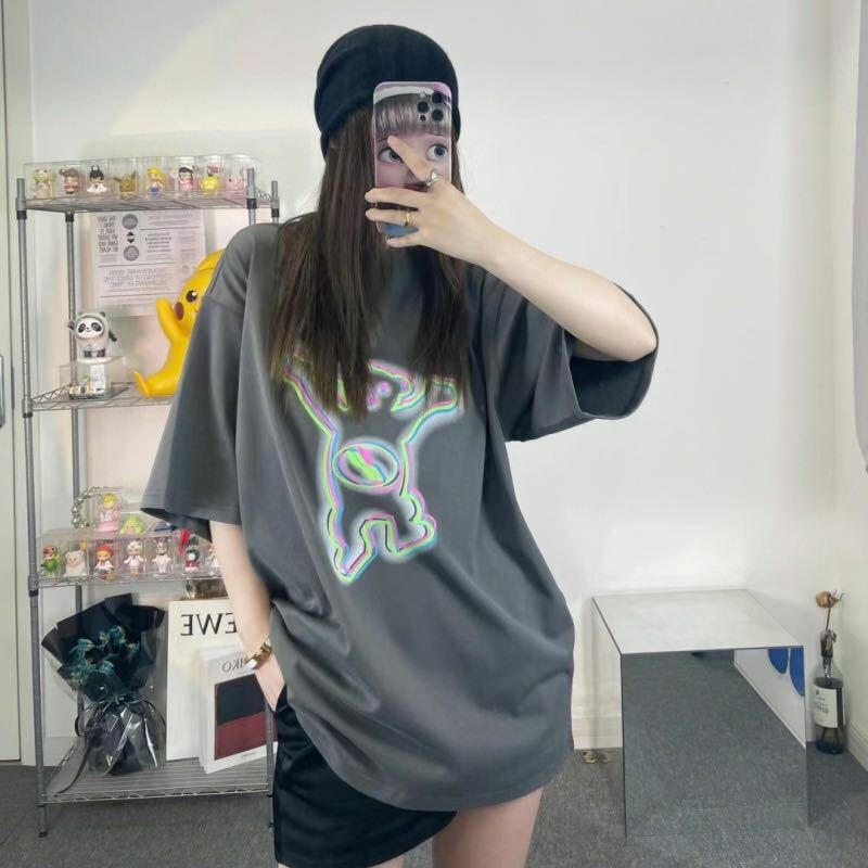 We11done 灰色炫彩小熊短袖Tee    型號WD-TT1-22-856   Charcoal