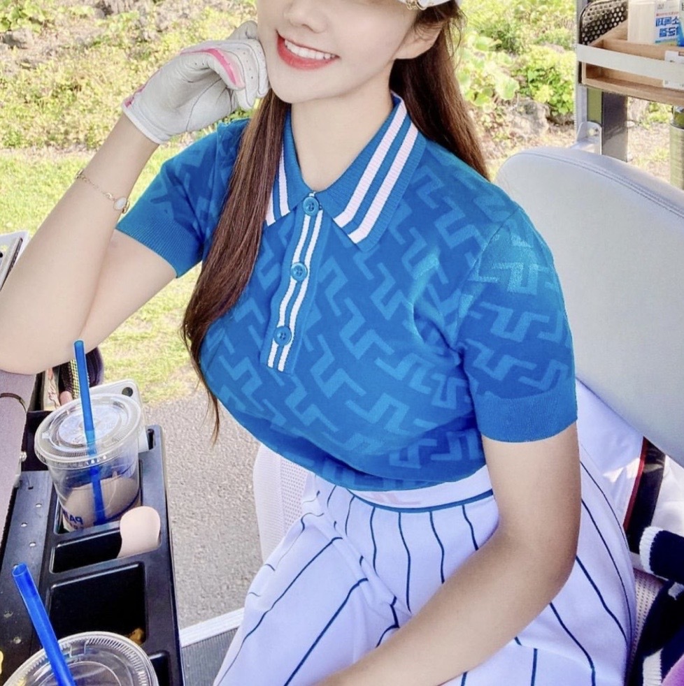 女【現貨】JL正品7折起/ Jlindeberg ARYA KNITTED POLO/提花羅紋POLOT卹/JL高爾夫球衣/#30498JL,30499JL