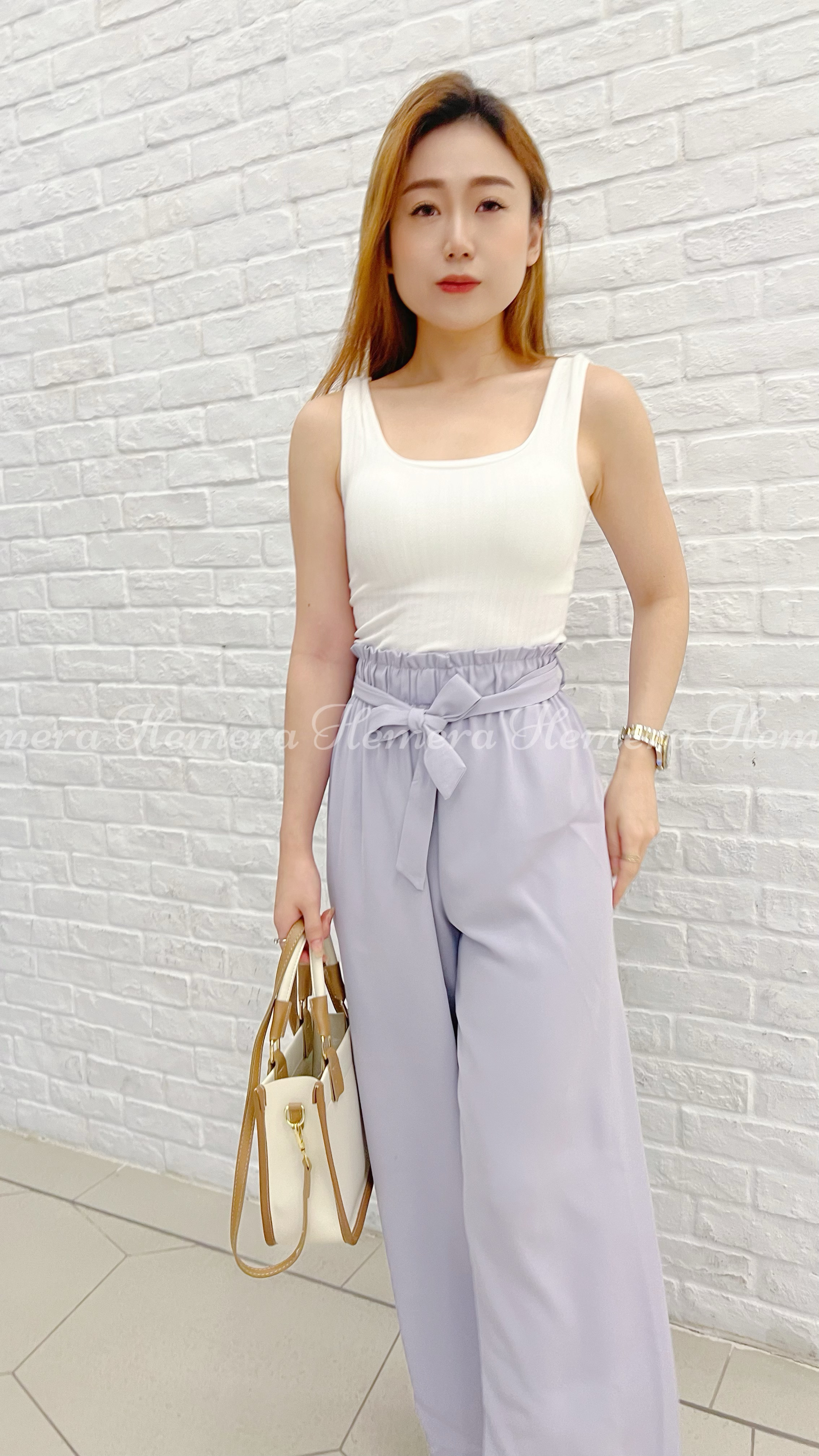 PT23W0419 雪紡蘿蔔長版褲