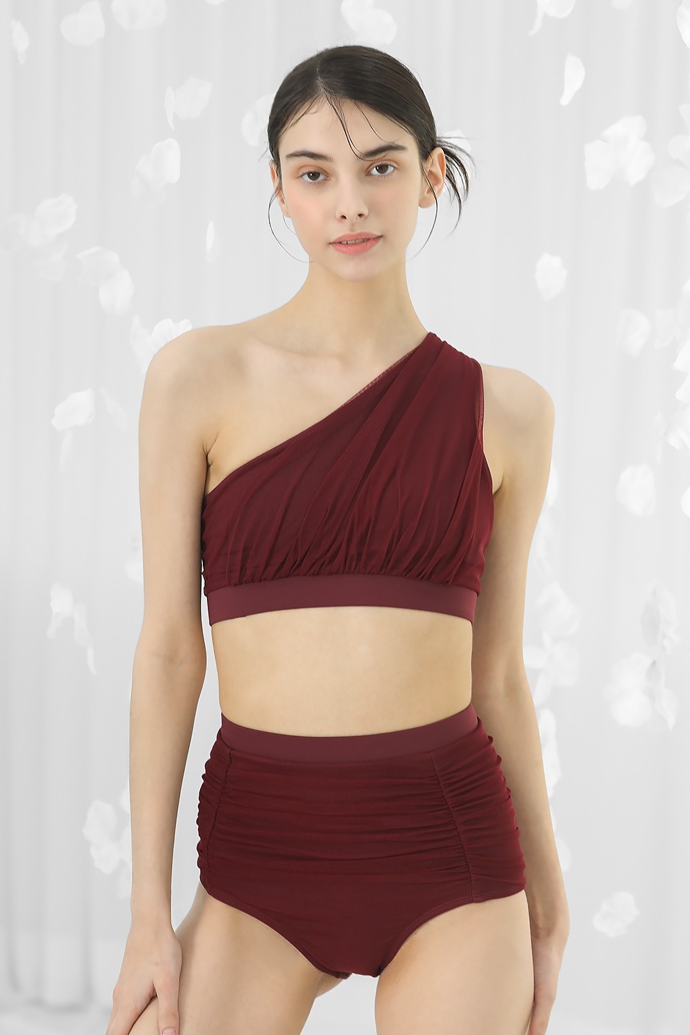 Venus One Shoulder Top - Wine