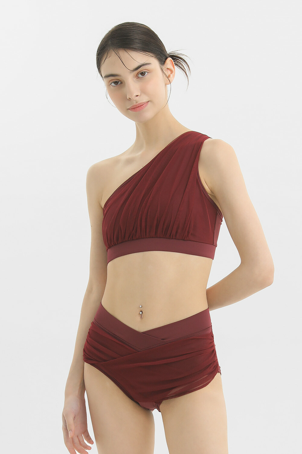 Venus One Shoulder Top - Wine