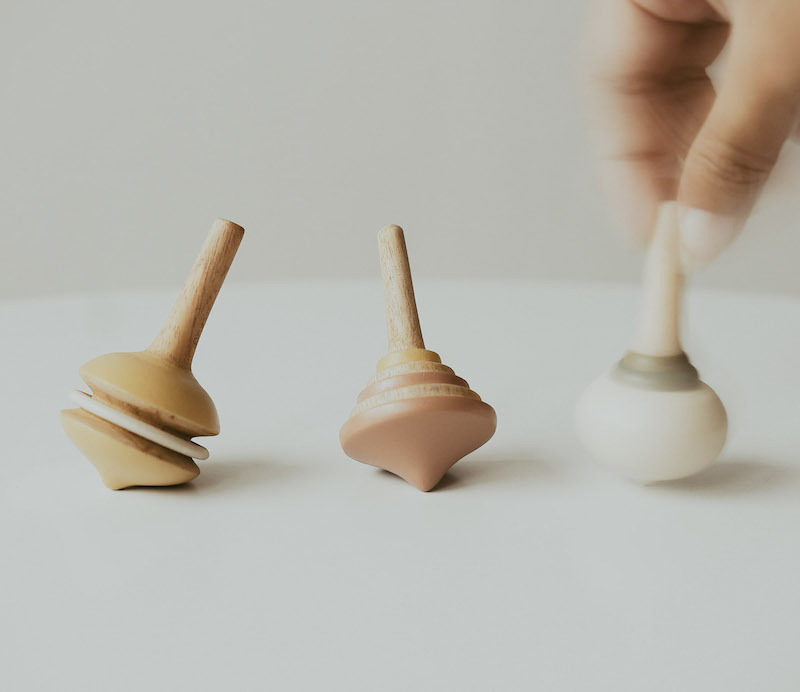 手轉陀螺 | 回收木玩