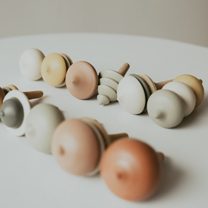 手轉陀螺 | 回收木玩