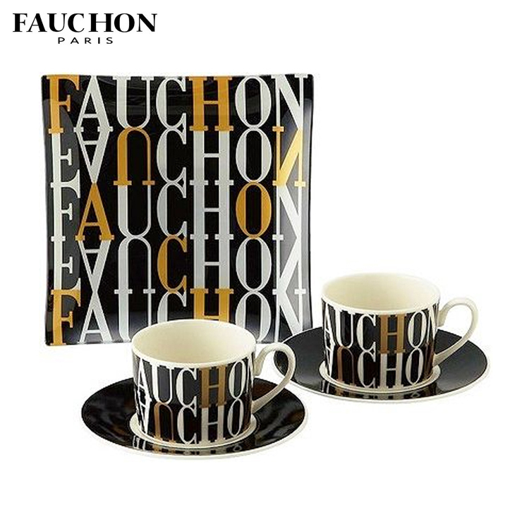 FAUCHON附托盤咖啡杯對杯