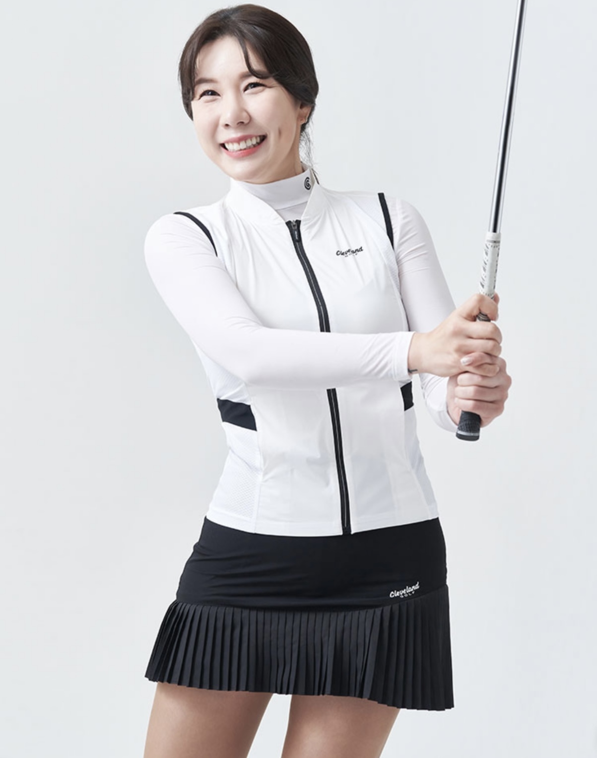 女【現貨】6折起/韓版克里夫蘭正品/韓風彎曲腰部配色女性網狀背心/高爾夫球背心/網美推薦高球衣/#MW112365