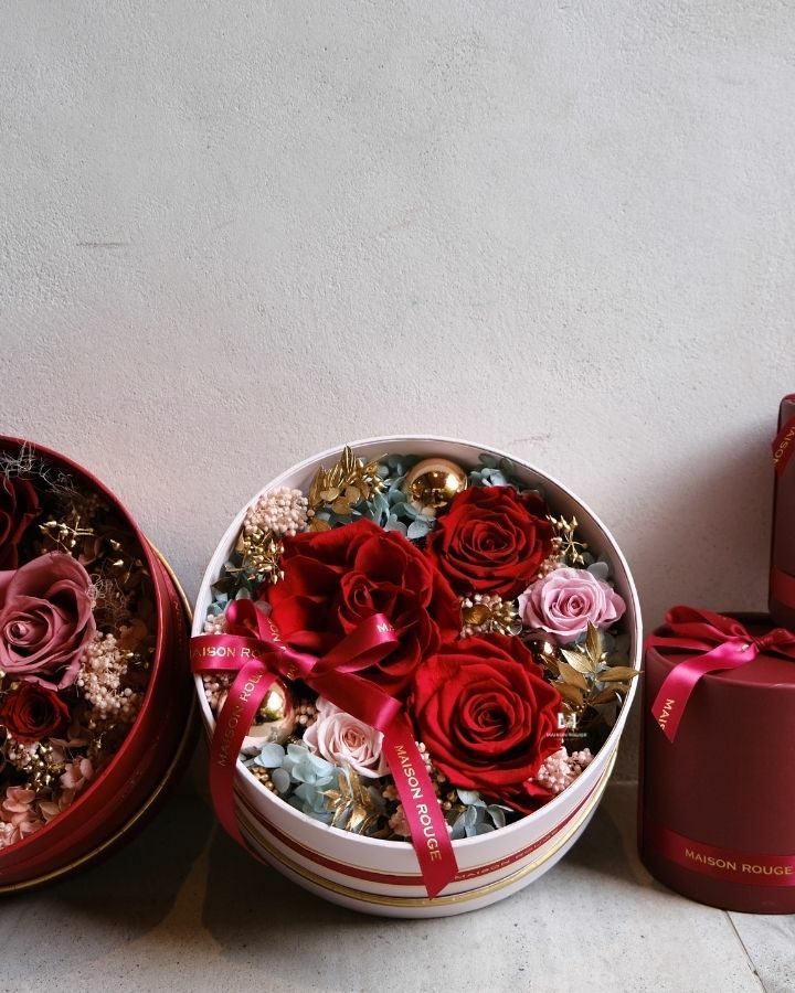 璀璨玫瑰禮盒（粉）・永生花