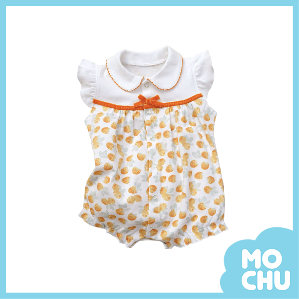 粉橘野草莓短袖包屁衣