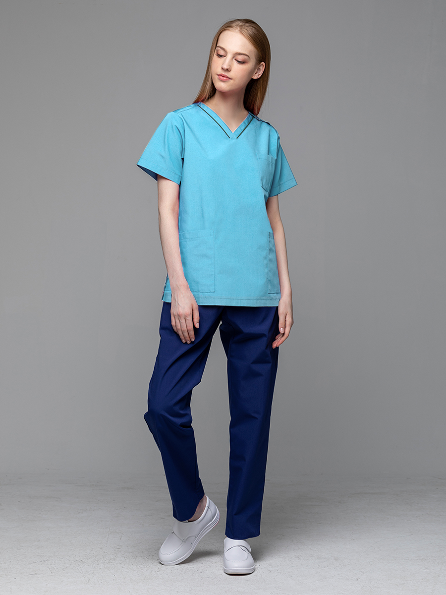 【 C710-B2 出清款 】男女通用刷手上衣-C經典布-天空藍