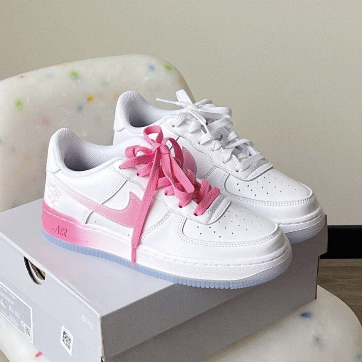 NIKE Air Force 1 LV8 (GS) 漸變白粉 FD1023-100