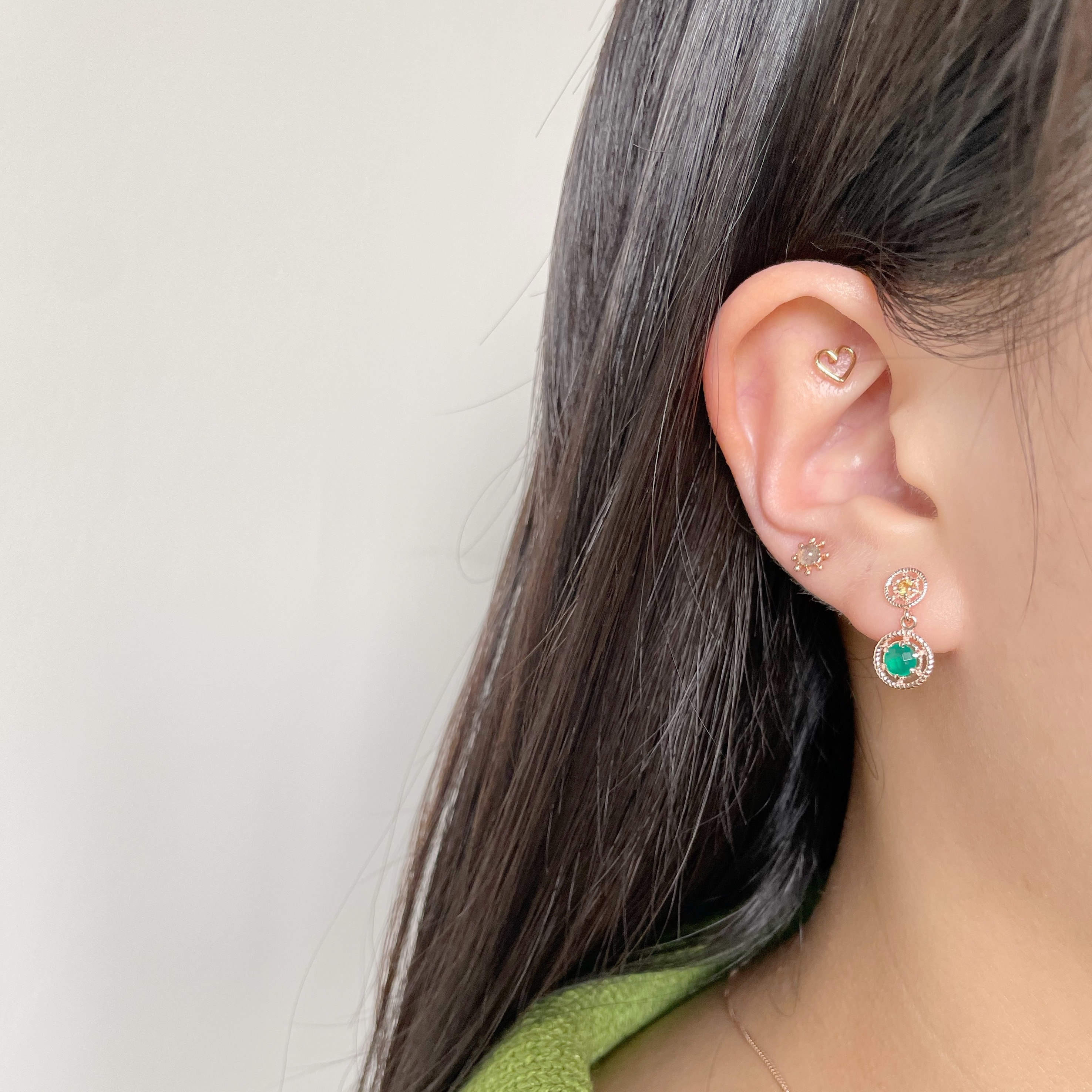 Rudder綠瑪瑙耳環