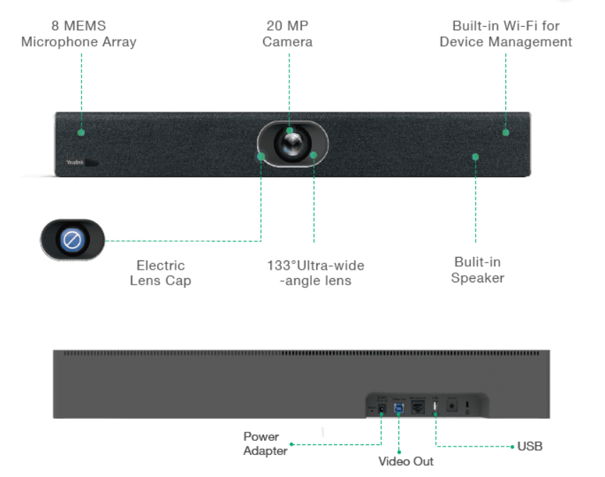 億聯 UVC40 超高清智慧USB會議一體機, 智簡一體，高清會議
