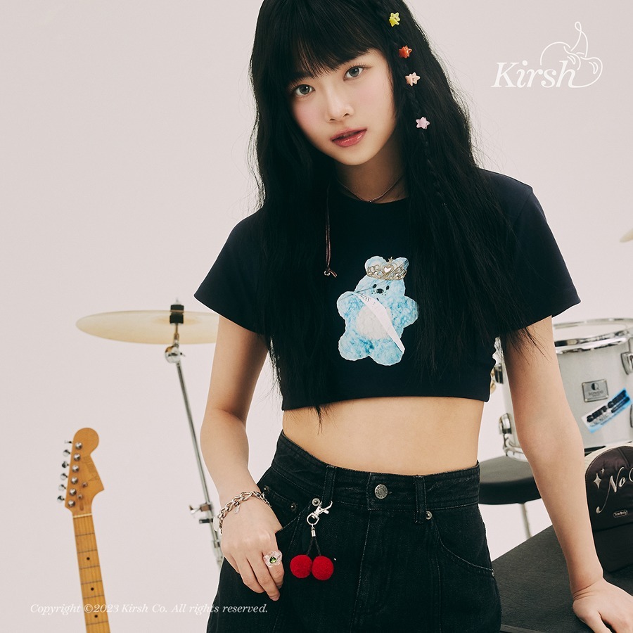 KIRSH] WITTY BUNNY TOMBOY CROP T-SHIRT (3COLORS)