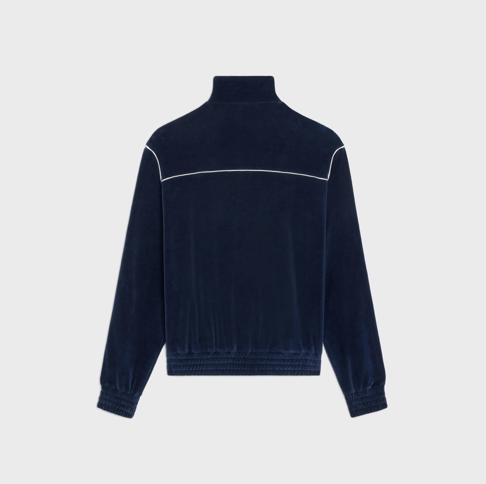 関税込 CELINE | tracksuit jacket in triomphe jersey CELINE HOMME Triomphe Logo-Embroidered Jersey Track Jacket