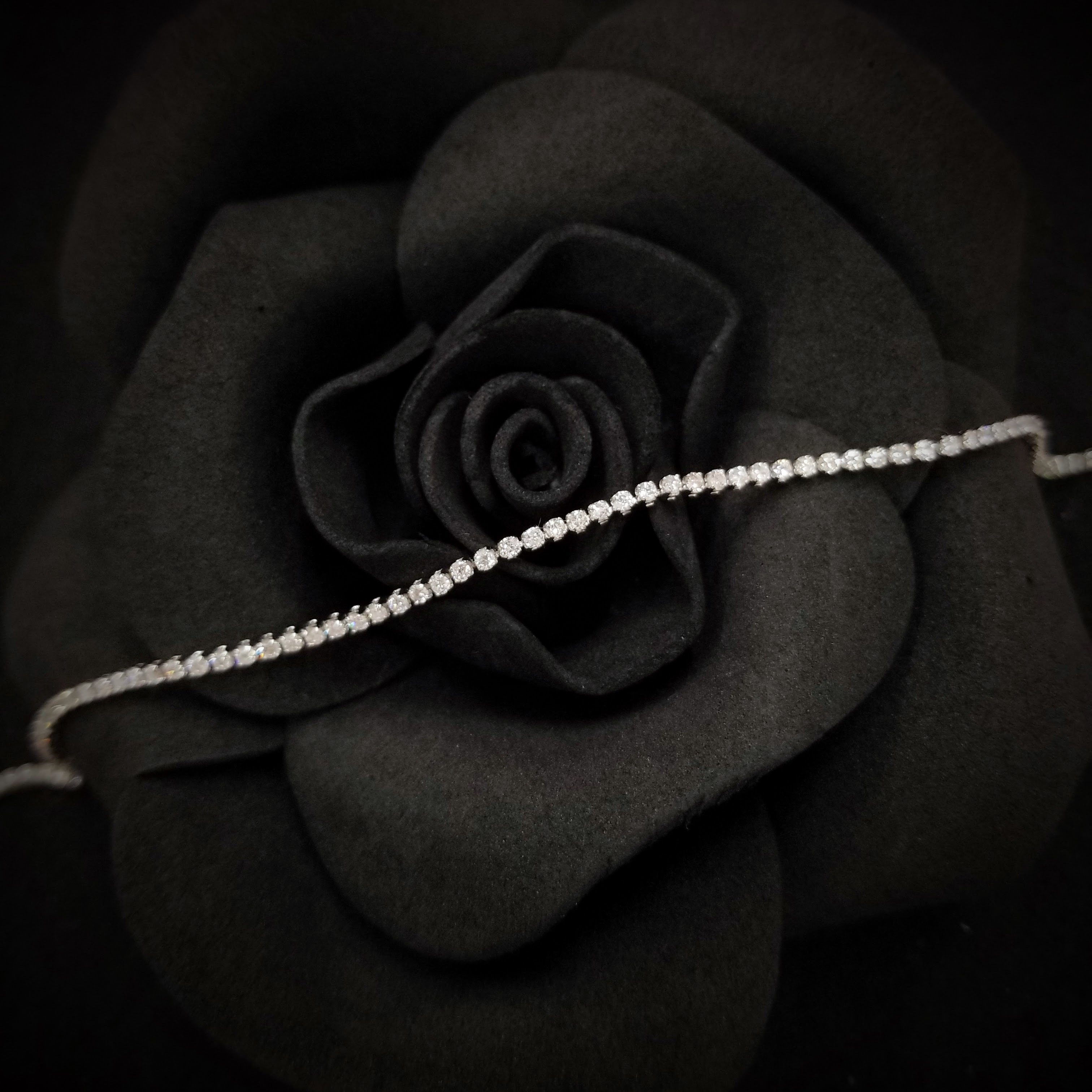 全新18K白金1卡40份鑽石手鍊