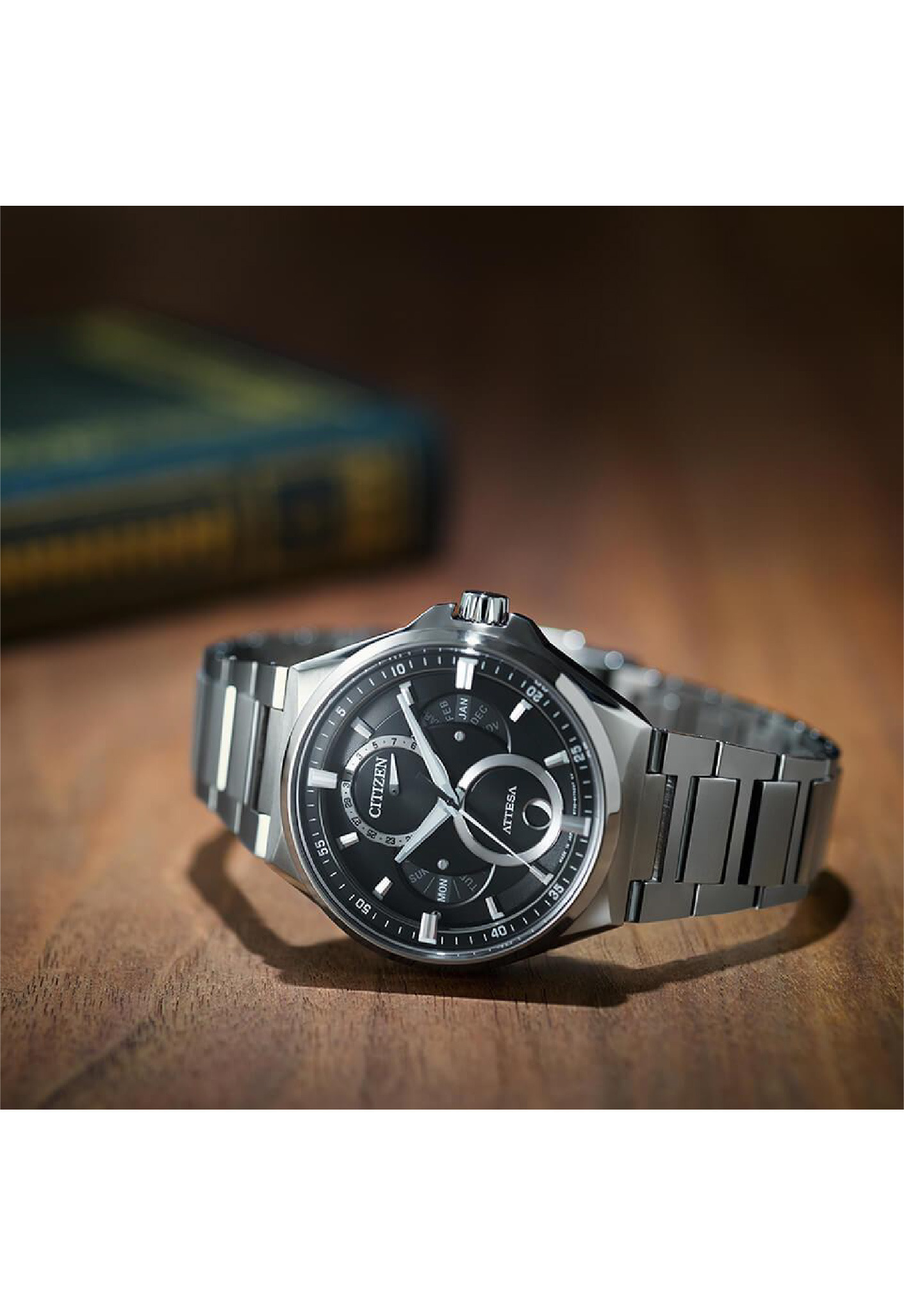 萬年鐘錶 - Citizen 星辰錶  ATTESA 光動能系列  月象盈虧光動能經典紳士男錶 BU0060-68E 錶徑42MM