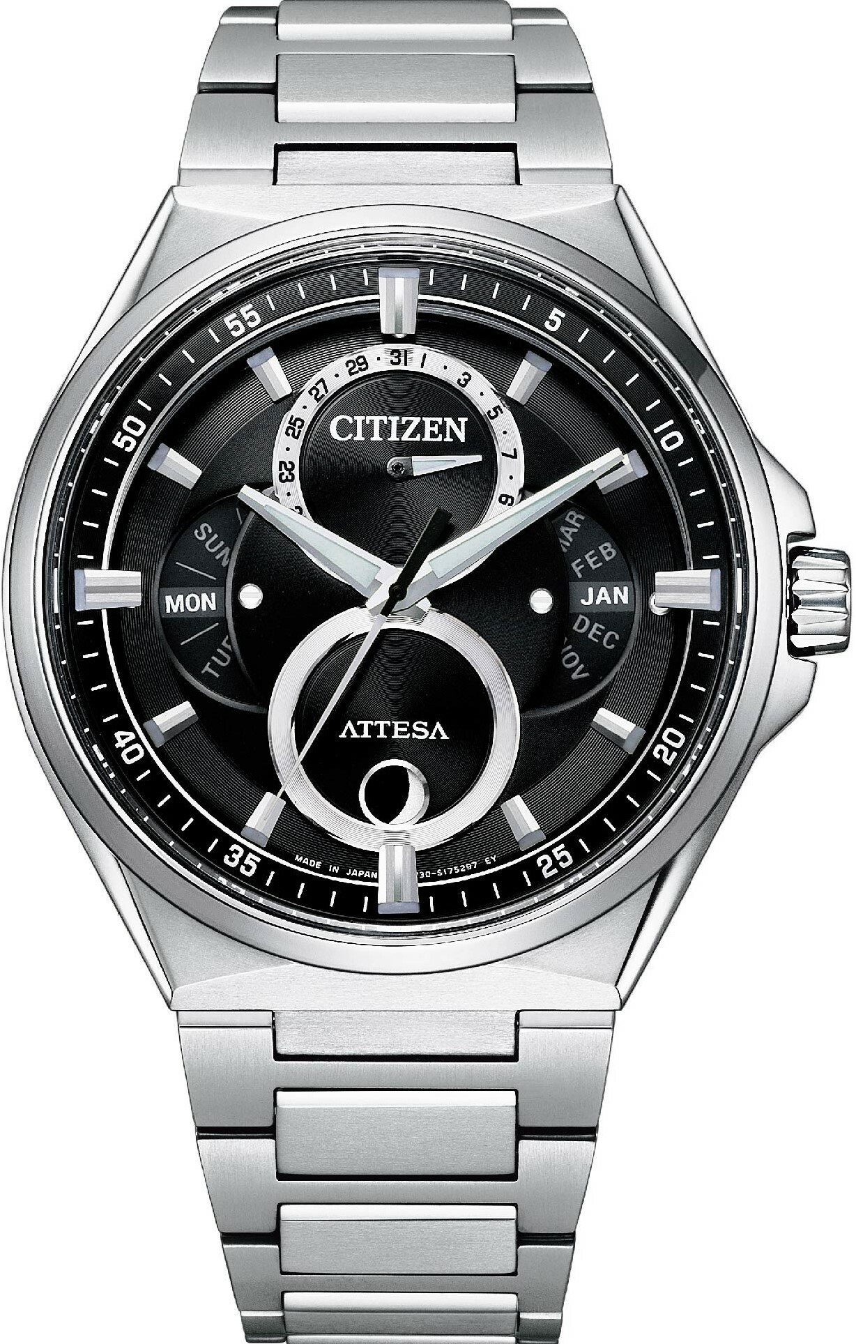 萬年鐘錶 - Citizen 星辰錶  ATTESA 光動能系列  月象盈虧光動能經典紳士男錶 BU0060-68E 錶徑42MM