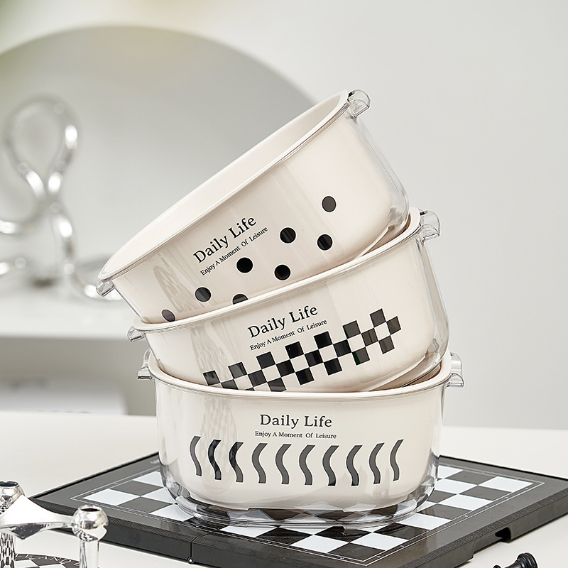 《1972》ins風奶油白雙層加厚瀝水收納籃