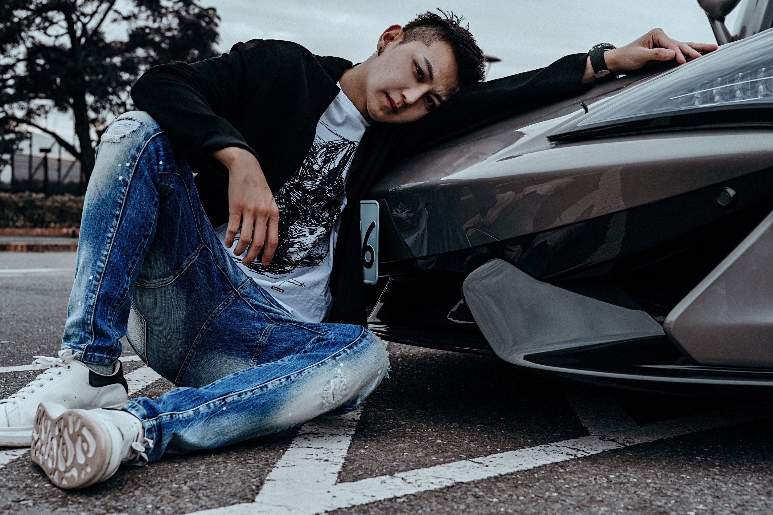 Dark street A2 A3 A4 潑漆破壞 刷白 彈性牛仔褲 現貨到貨！！