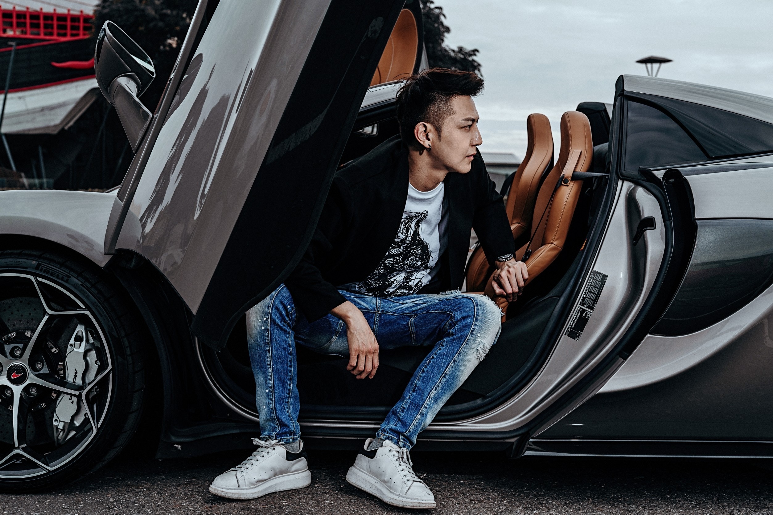 Dark street A2 A3 A4 潑漆破壞 刷白 彈性牛仔褲 現貨到貨！！