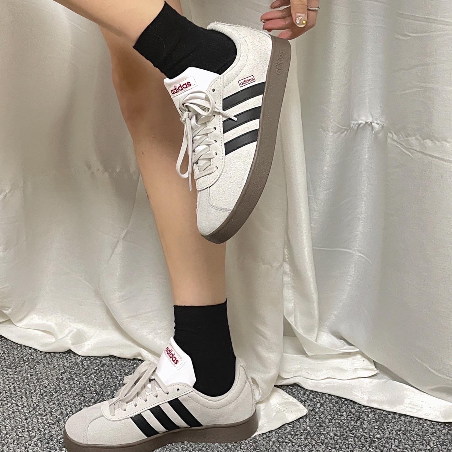 ADIDAS NEO VL COURT 平替版SAMBA 灰米灰黑焦糖底麂皮