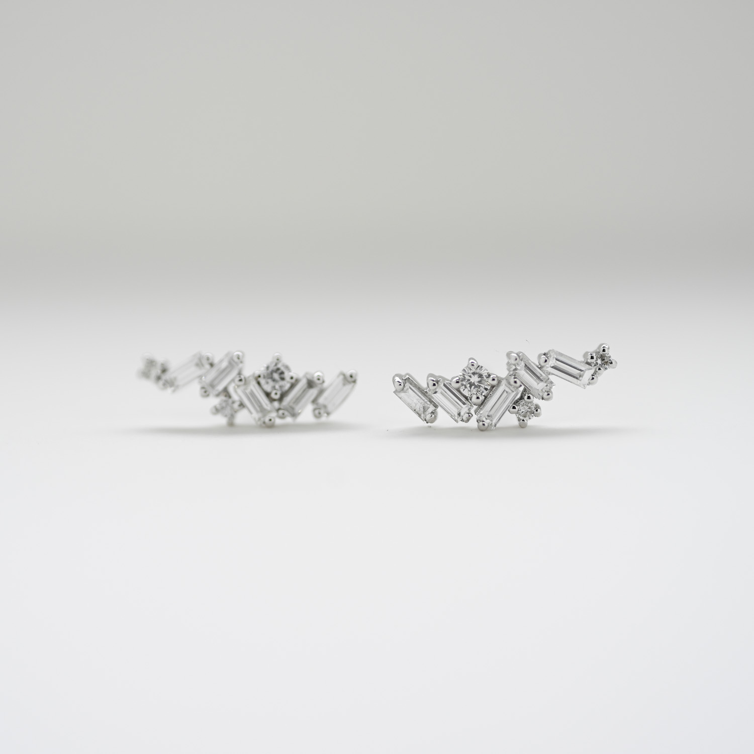 18K Aven Baguette Diamond Earring