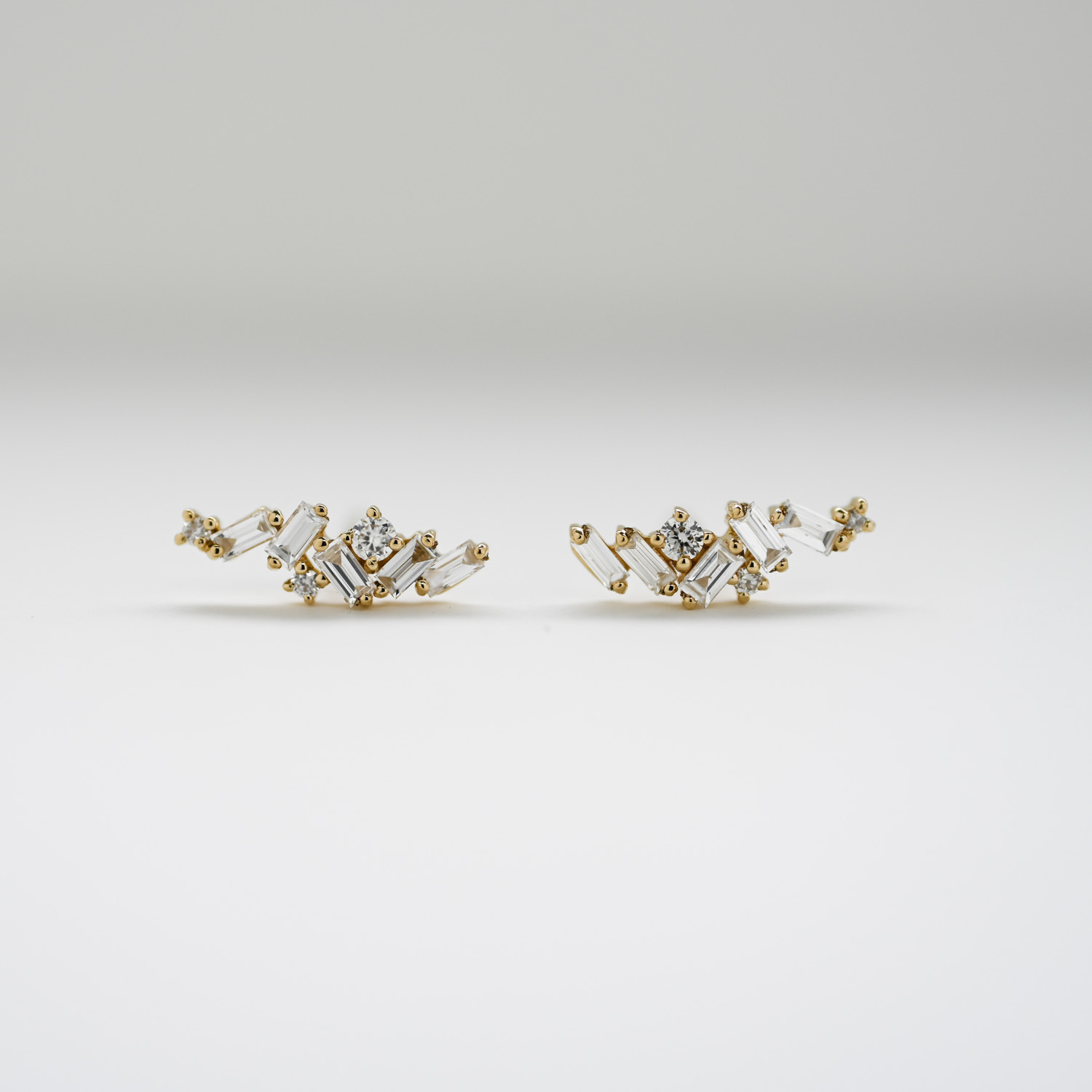 18K Aven Baguette Diamond Earring