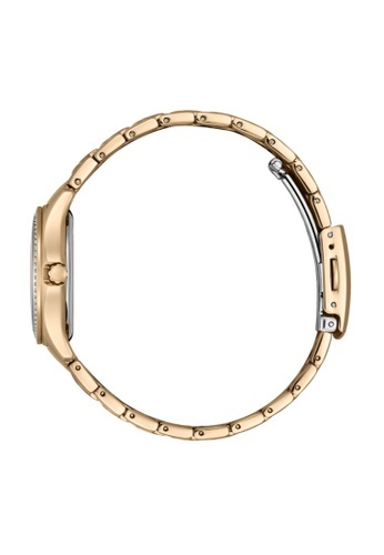 萬年鐘錶 - Citizen 星辰錶 玫瑰金晶鑽奢華光動能女錶  FE1253-80X 錶徑29.5MM