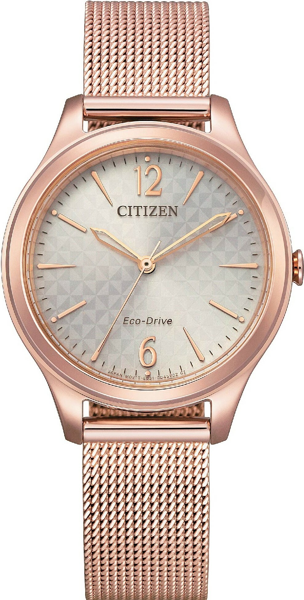 萬年鐘錶 - Citizen 星辰錶   玫瑰金米蘭錶帶光動能女錶   EM0508-80X 錶徑 32MM