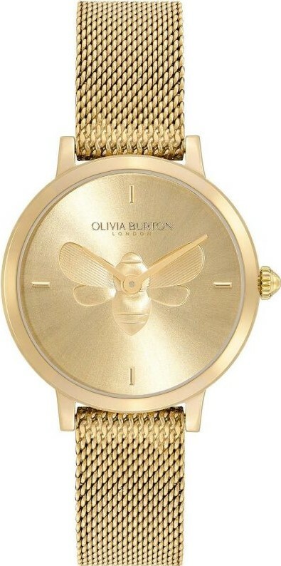 萬年鐘錶 -  Olivia Burton  藝術時尚  Lucky Bee系列  3D蜜蜂金色米蘭帶女錶  24000022 錶徑28MM