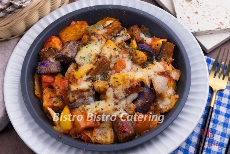 芝士蕃茄白菌焗茄子