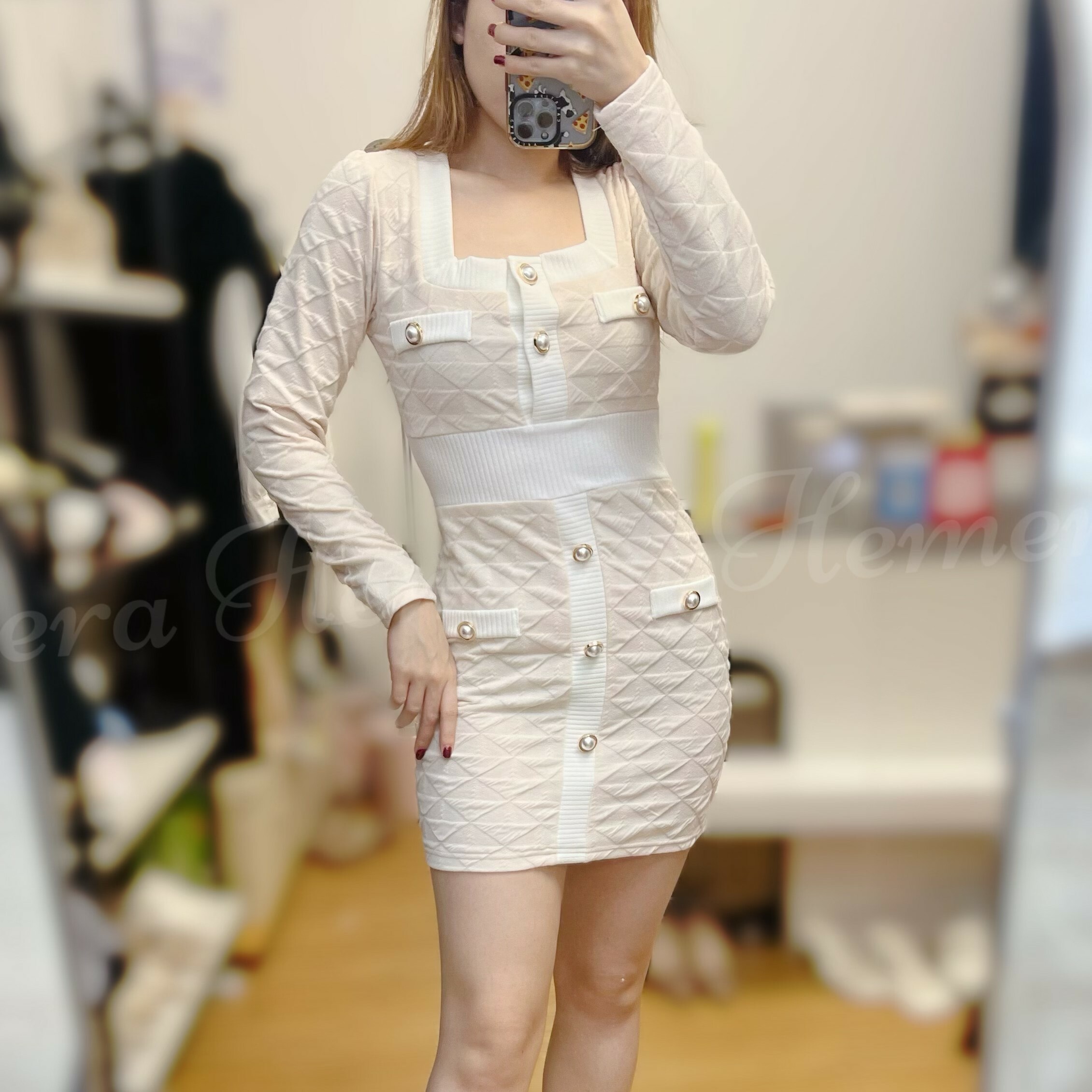 DR23W0422 菱格紋COCO連身裙