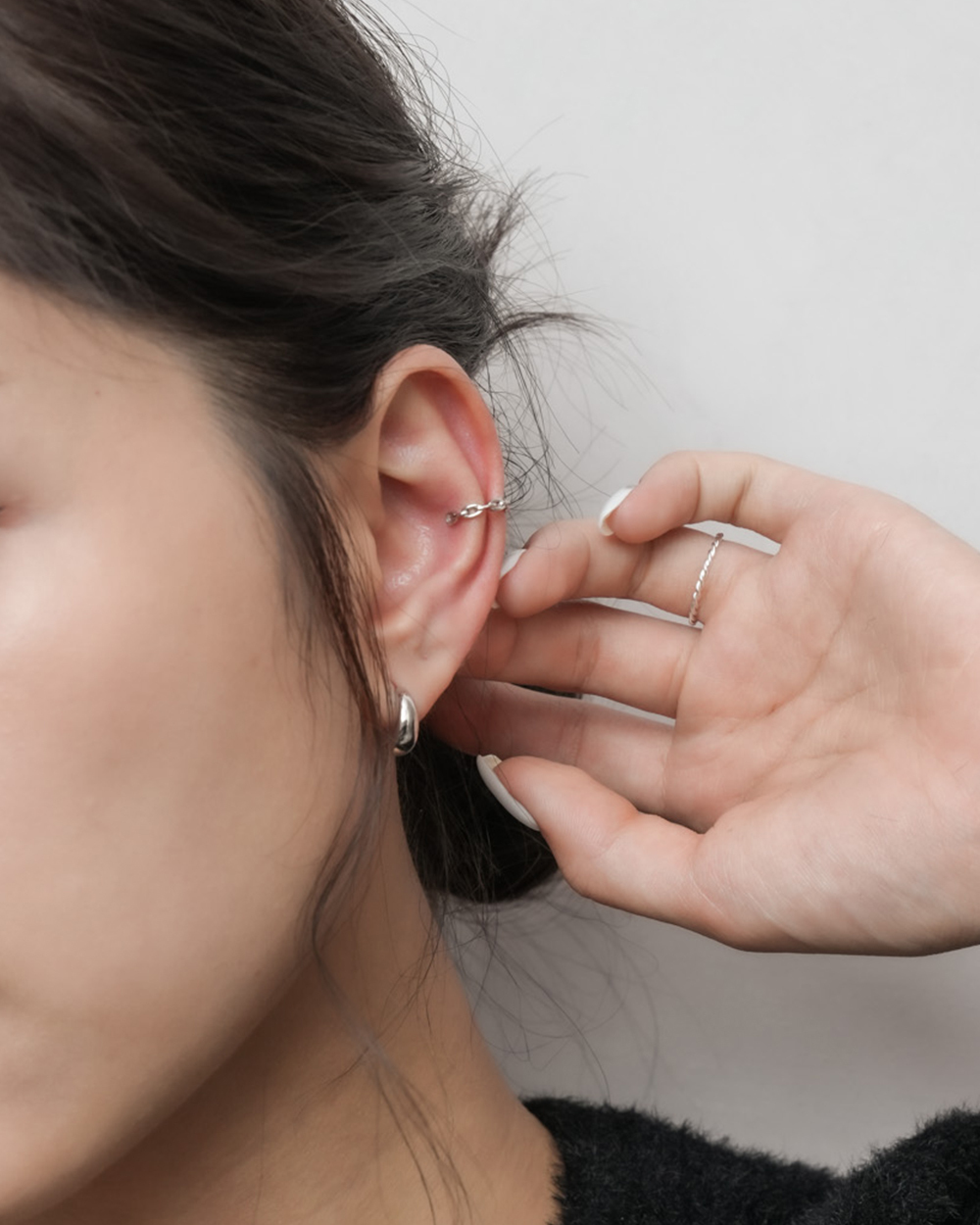 E174 永恆信念 | 925純銀耳骨夾