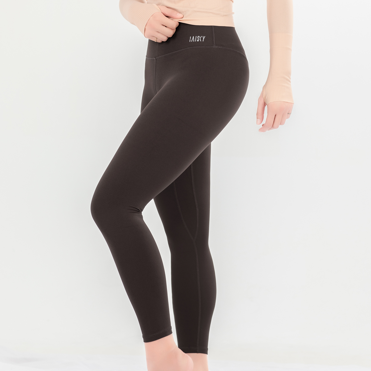 女款瑜珈九分褲 優雅 深咖