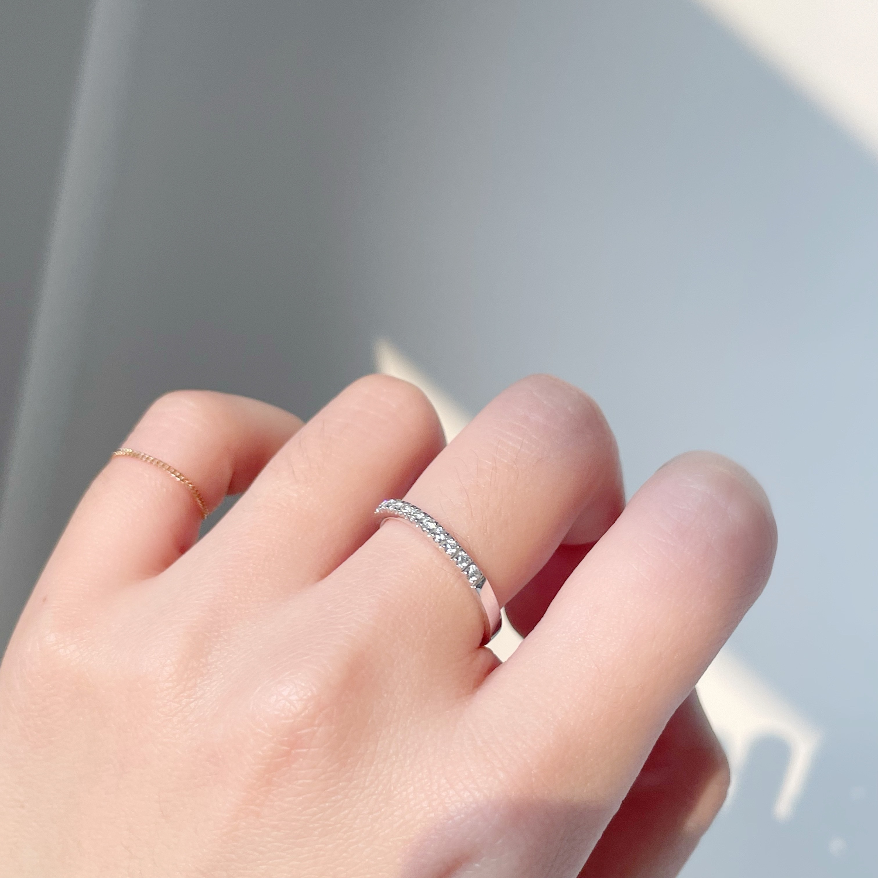 14K厚版0.20ct排鑽戒指