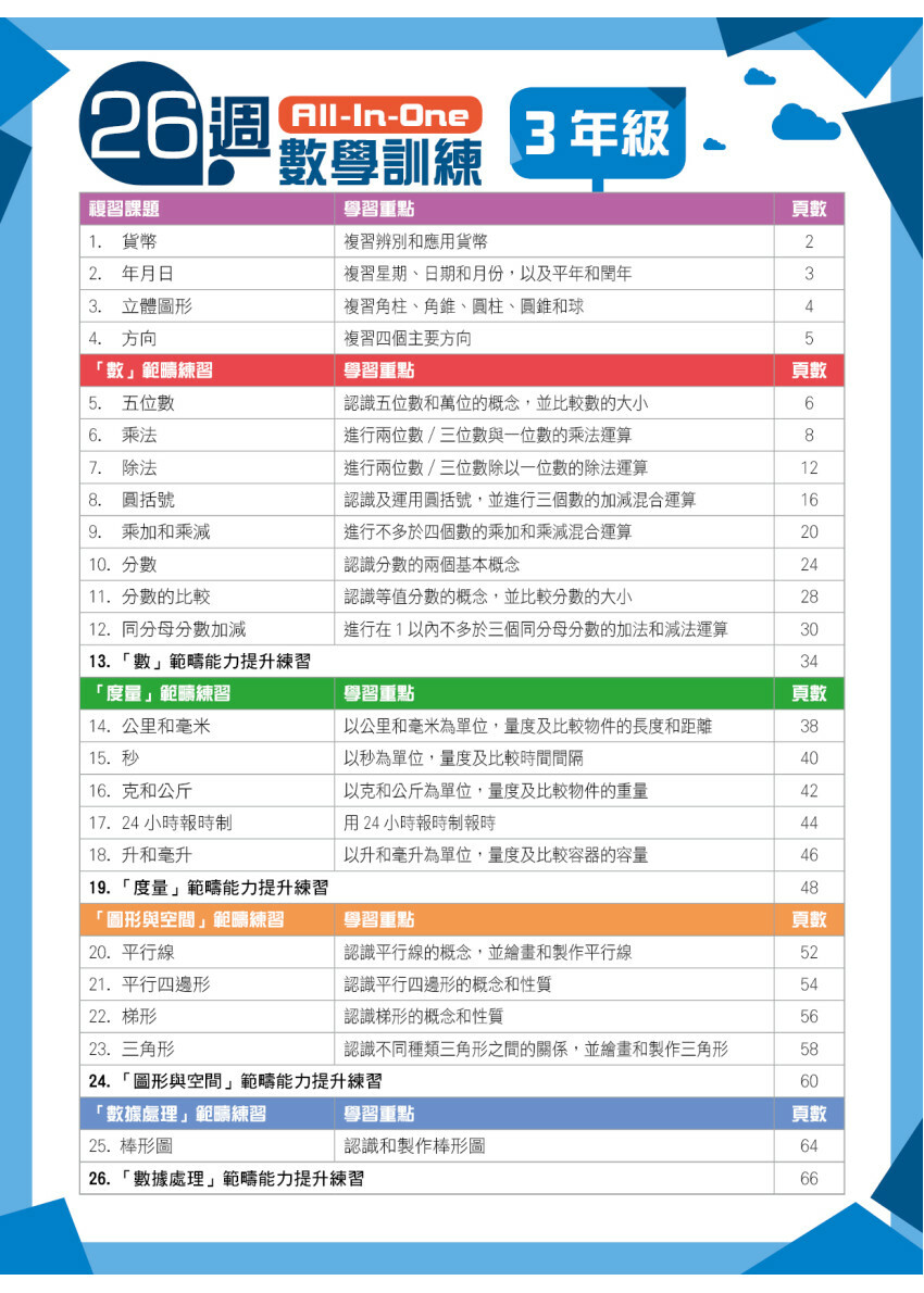 【多買多折】26週AllinOne Plus 數學訓練 3年級
