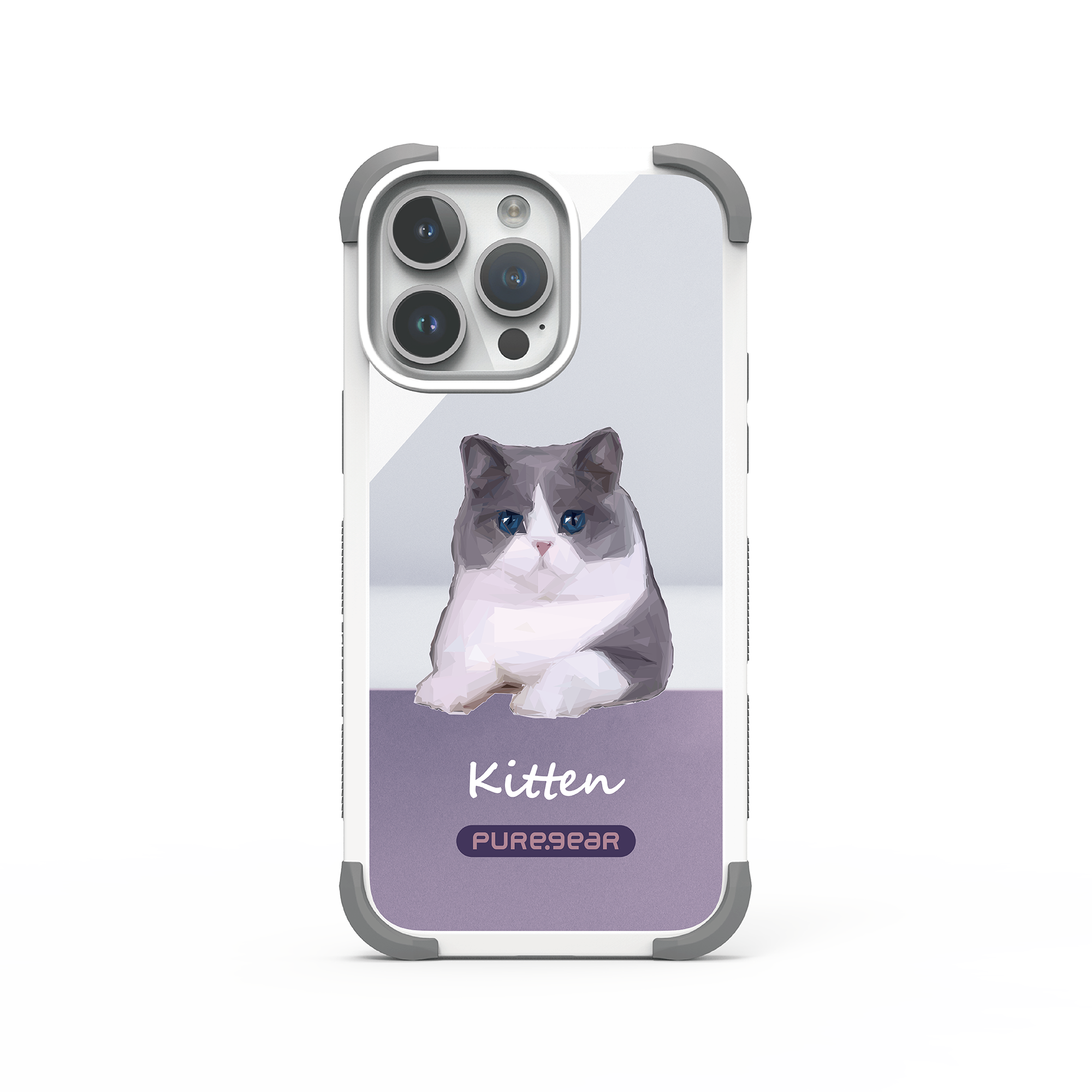 iPhone 15 坦克軍規防摔手機殼 / 紫戀貓 (呆貓萌狗)