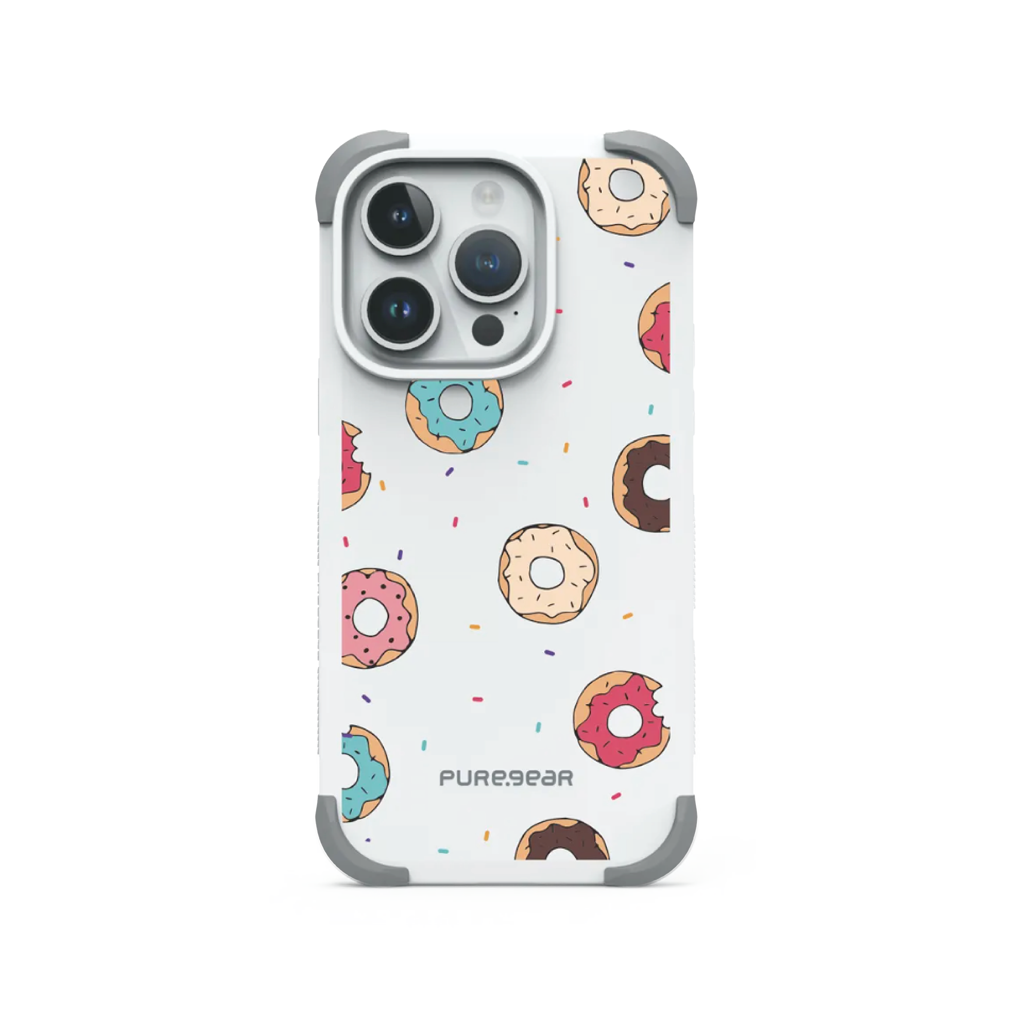 iPhone 坦克軍規防摔手機殼 / 甜圈白 (彩繪風格)