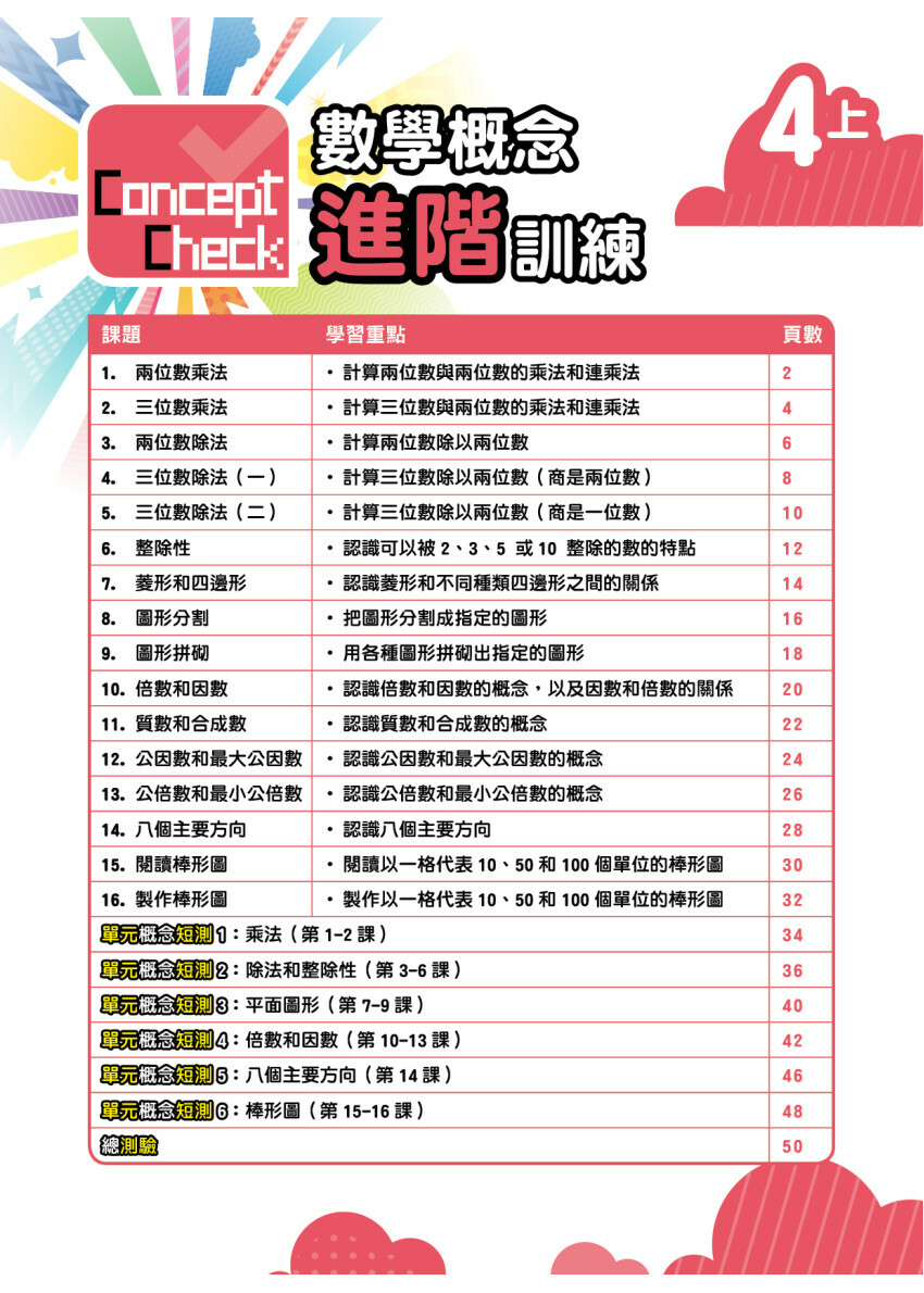 【多買多折】Concept Check 數學概念進階訓練 (新課程版) 4上