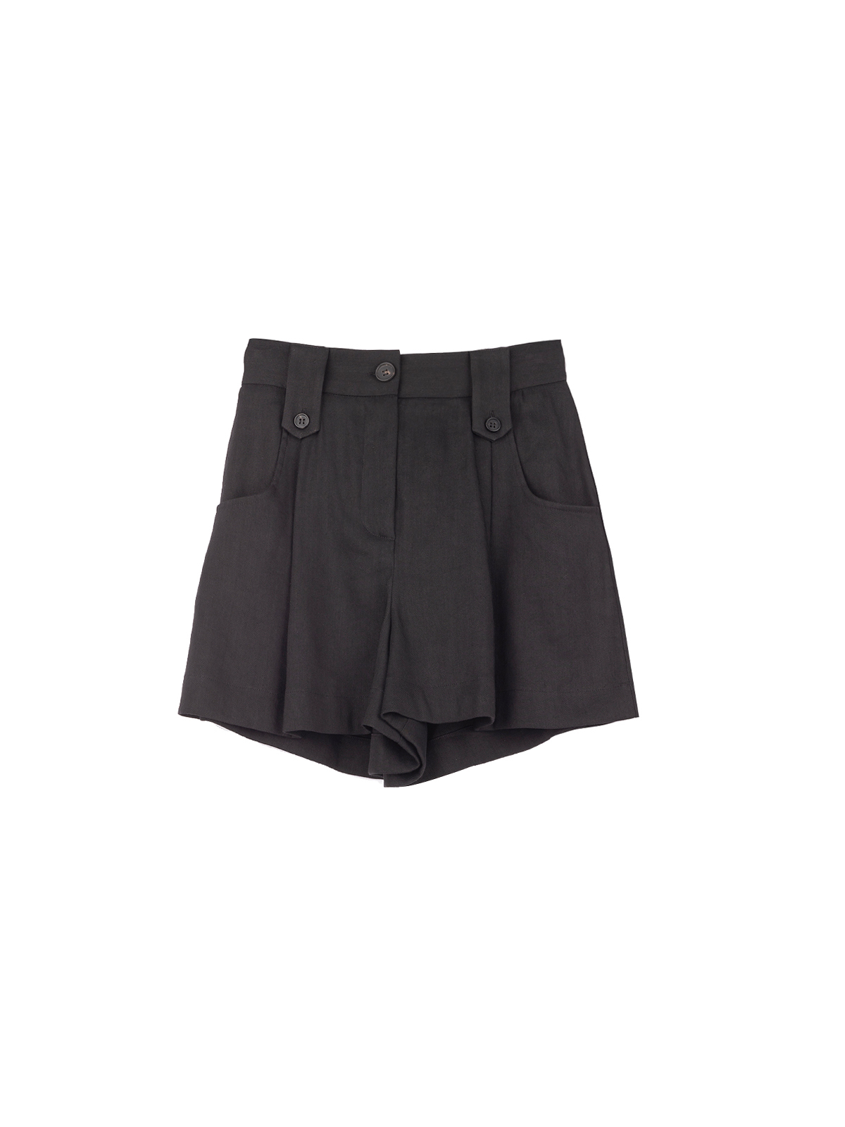 Lorena Antoniazzi 亞麻混紡打摺短褲裙 (黑)