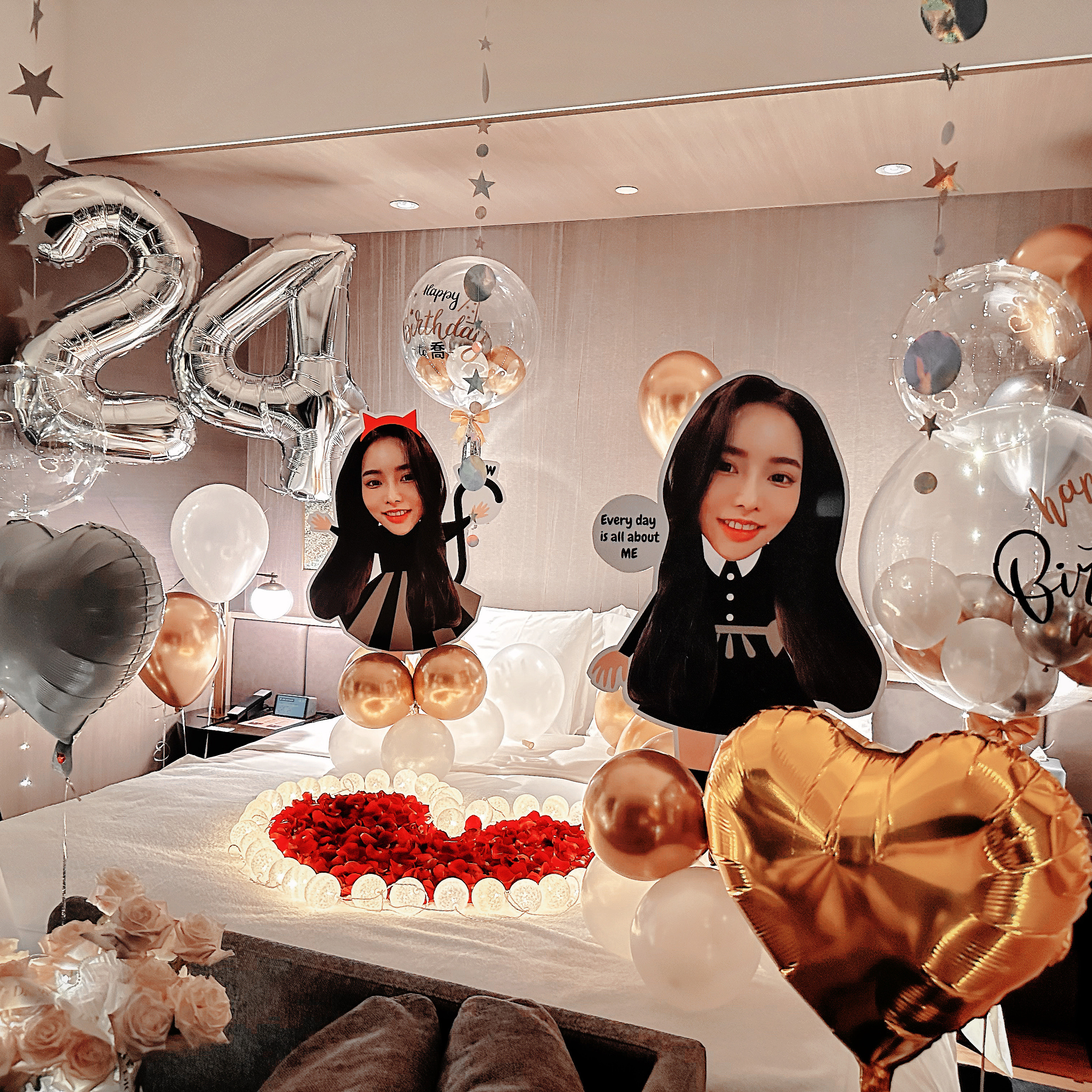 【飯店】生日驚喜．優雅白金色調