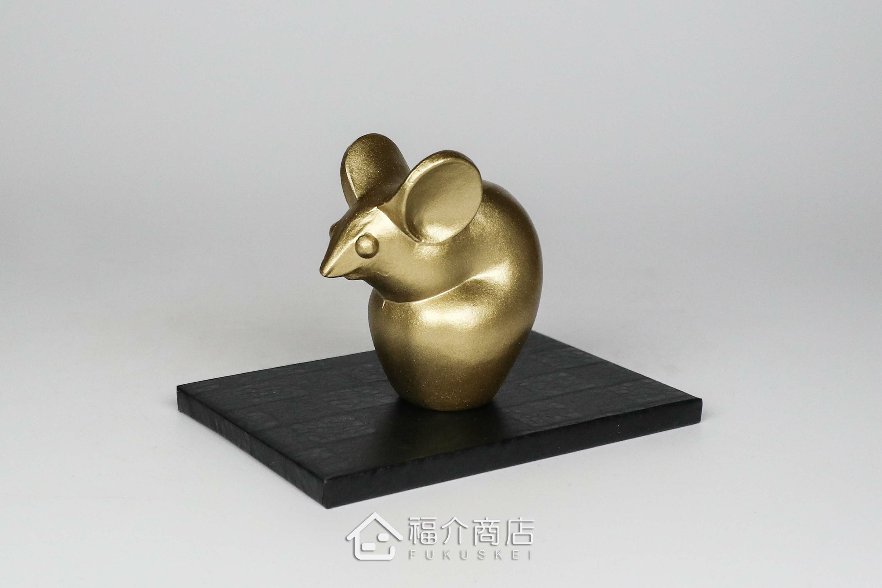 金色的十二生肖鼠吉祥擺飾
